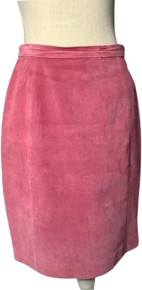 Vintage 90s Straight Suede Skirt Medium by Maggie Lawrence