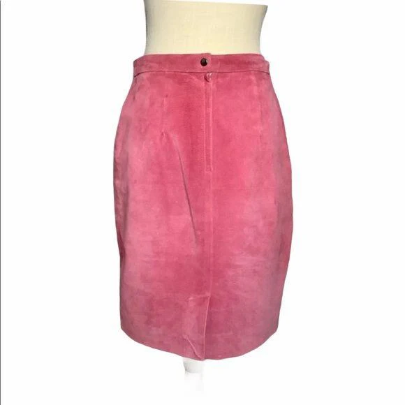 Vintage 90s Straight Suede Skirt Medium by Maggie Lawrence - Image 3
