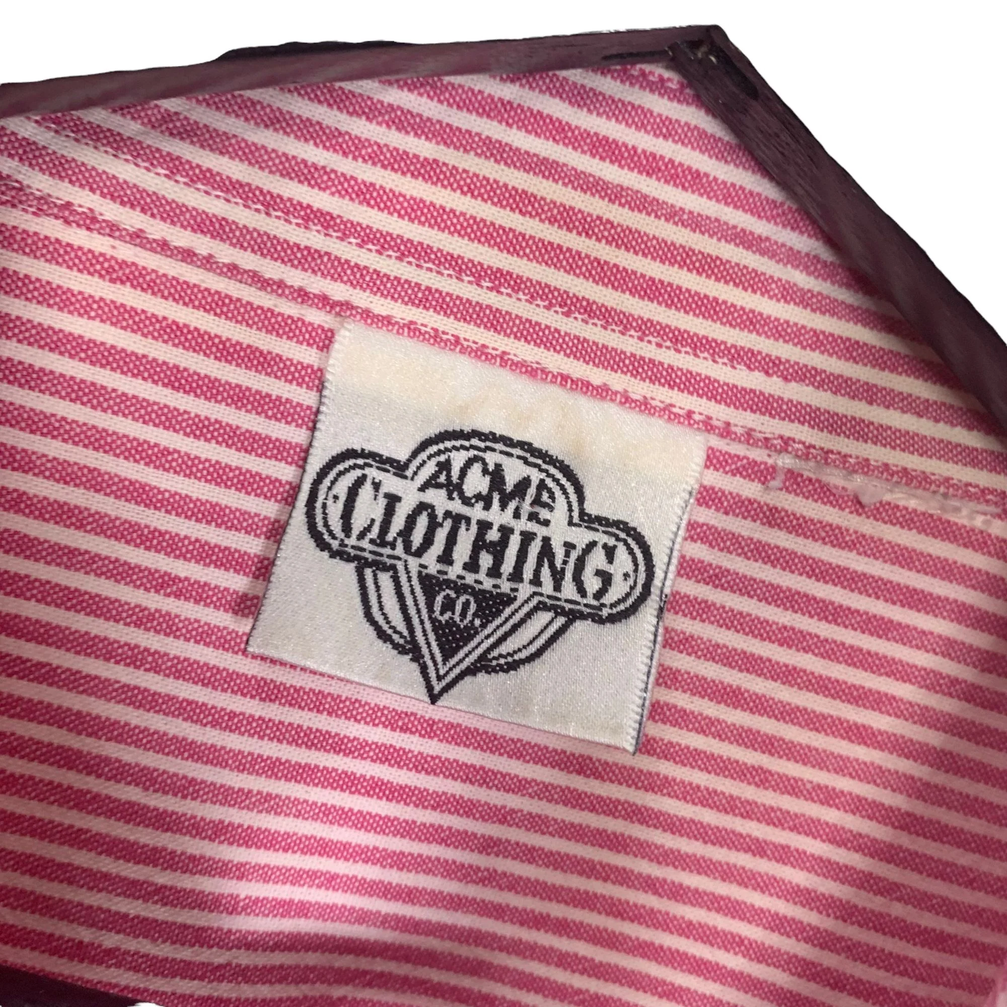Vintage 90s Sylvester Tweety Stripe Long Sleeve Button Up Shirt by Acme Clothing - Image 3