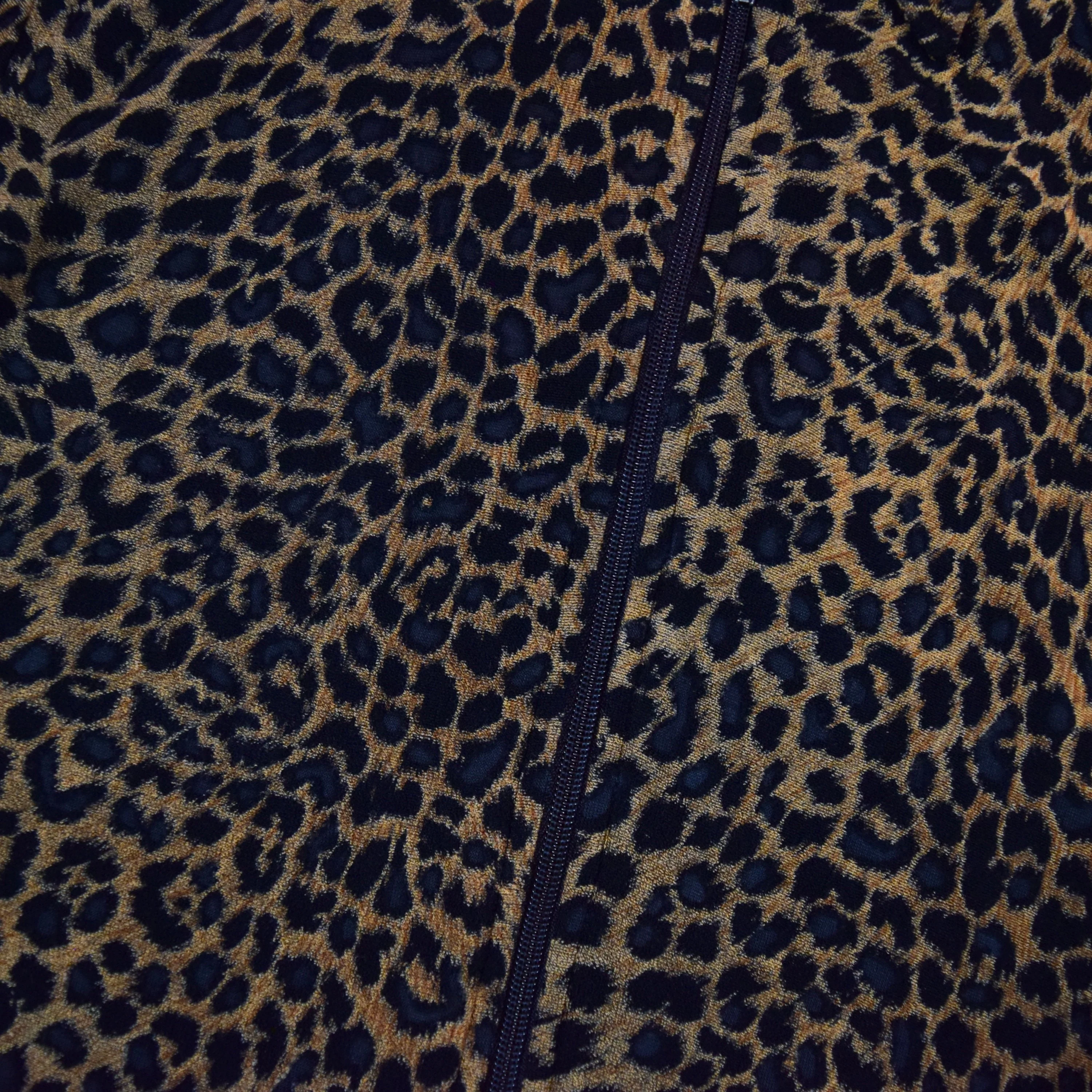 Vintage 90s Tan Brown Black Cheetah Print Top by Eye Candy - Image 4
