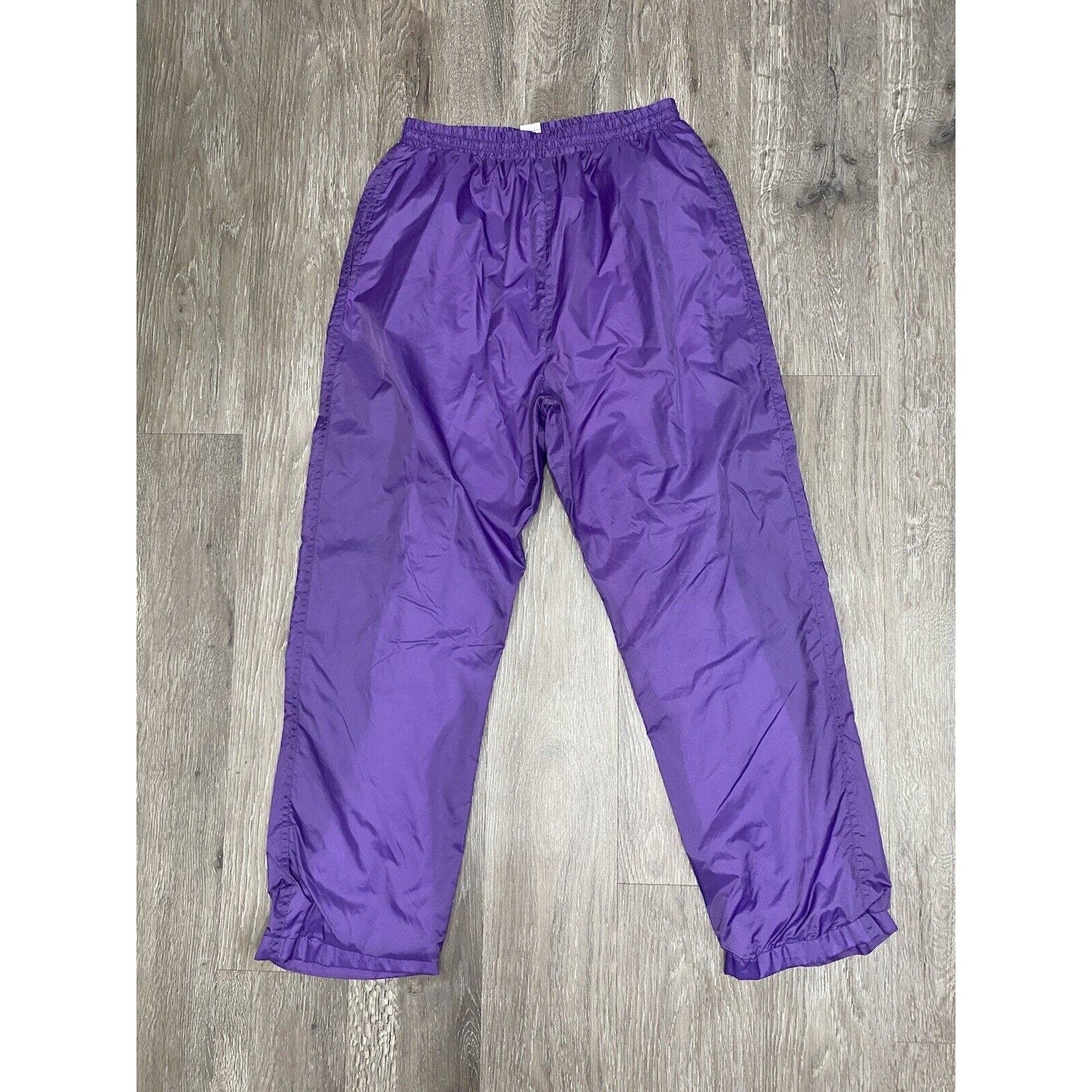 Vintage 90s Track Suit Pants Jacket Set Purple Blue Haband Nylon Jogging by Haband - Image 4