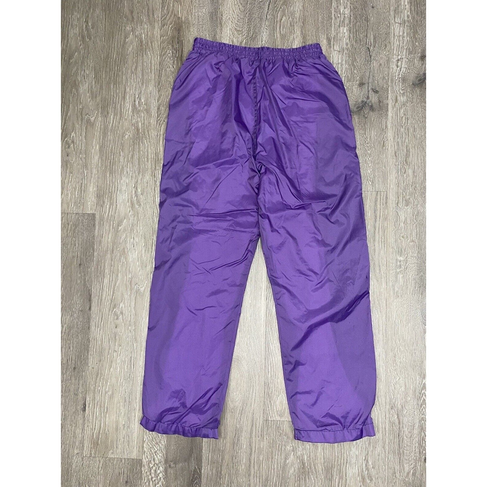 Vintage 90s Track Suit Pants Jacket Set Purple Blue Haband Nylon Jogging by Haband - Image 5