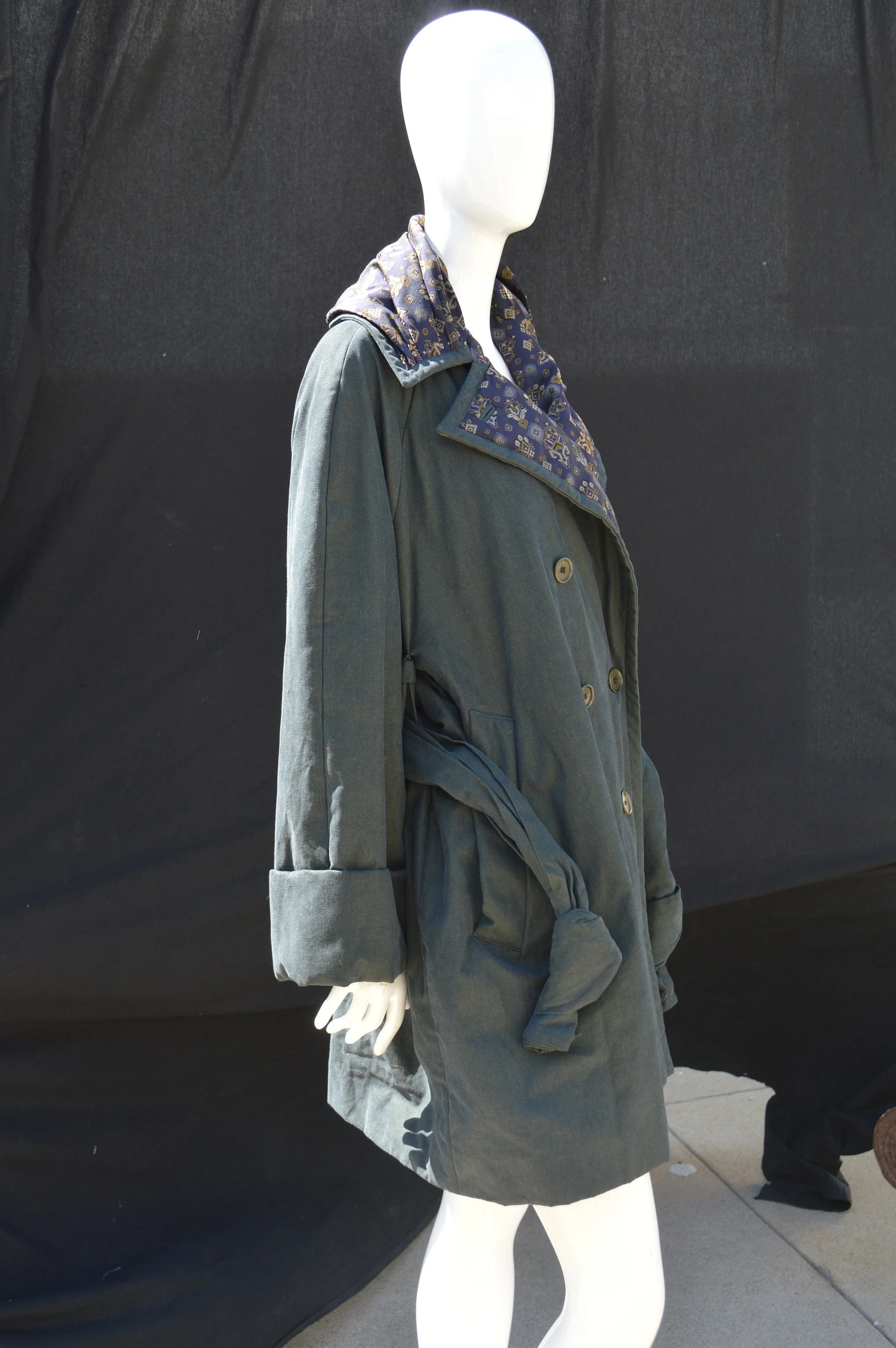 Vintage 90s Trenchcoat Coat Rain Coat Size 42 Double Breasted Sharkskin 1993 Coat by Romeo Gigli - Image 6