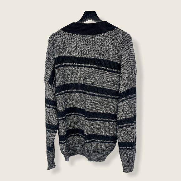 Vintage 90s V-Neck Marled Knit Oversized Sweater Large by Brunny - Image 2