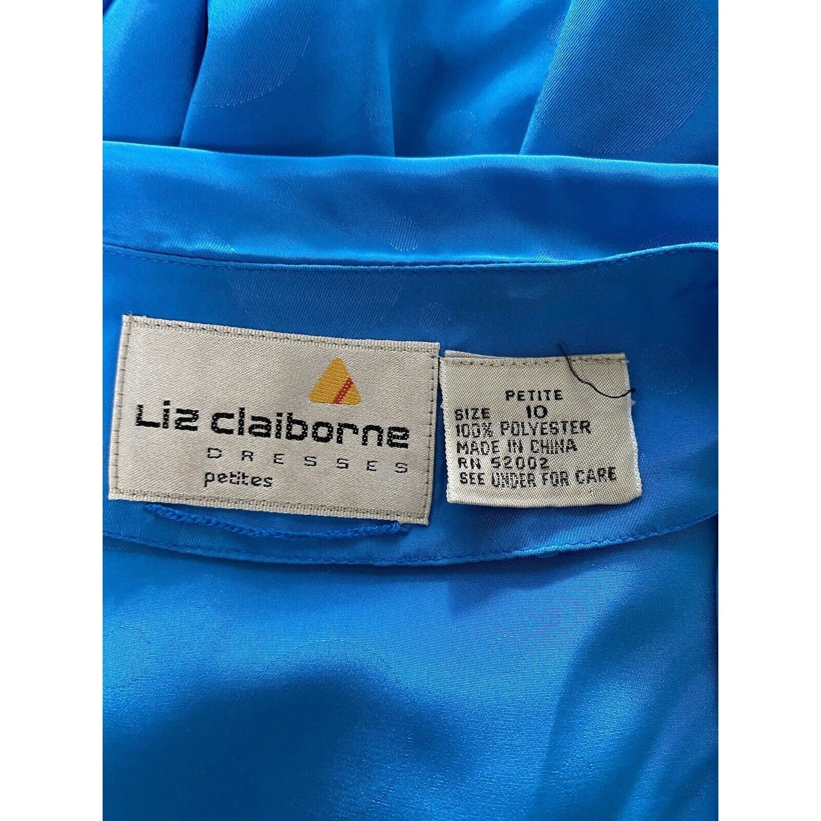 Vintage 90s V-Neck Midi Dress Liz Claiborne Petite Puff Sleeves Secretary by Liz Claiborne - Image 5