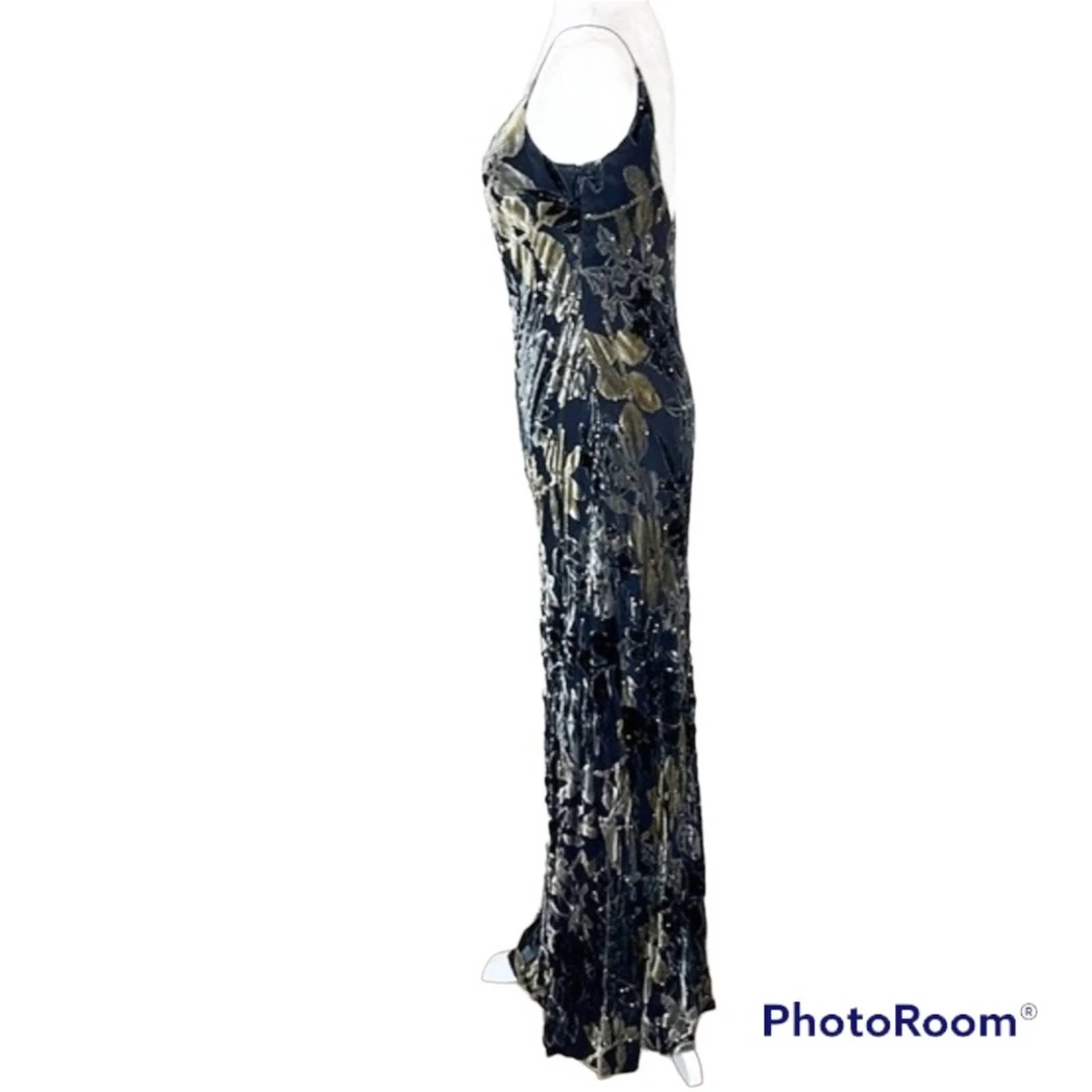Vintage 90s Velvet Burnout Formal Dress - Image 6