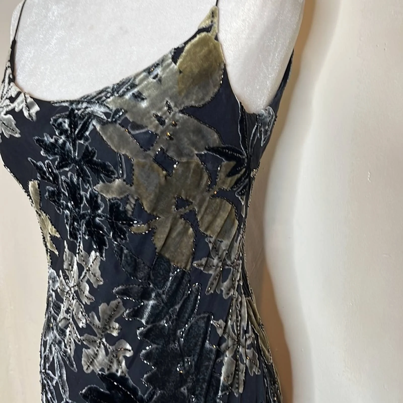 Vintage 90s Velvet Burnout Formal Dress - Image 9
