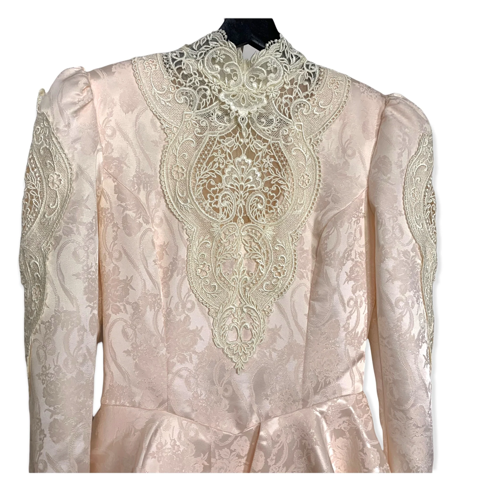 Vintage 90s Victorian Brocade Dress Medium by Jessica McClintock - Image 3