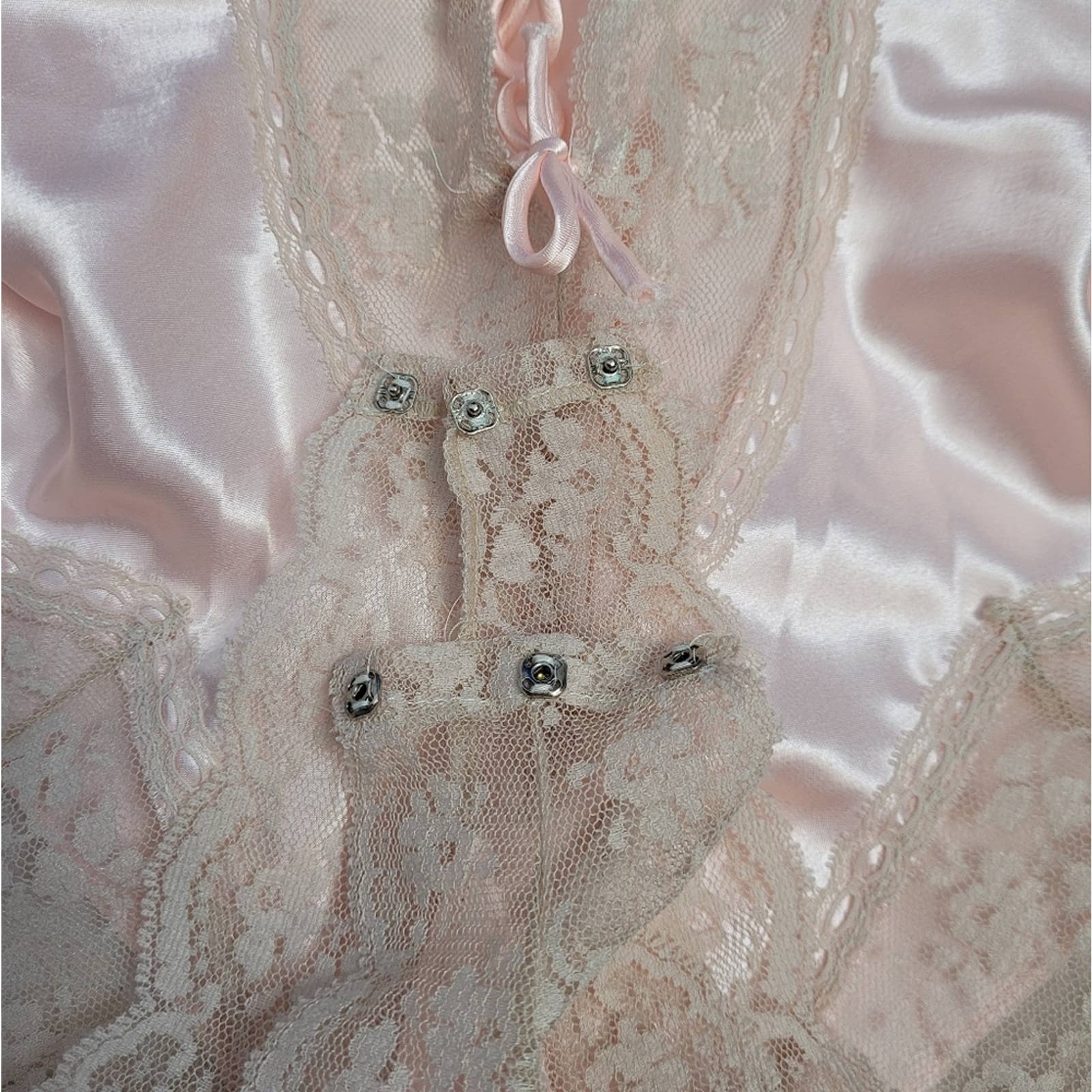 Vintage 90s Victoria's Secret Teddy Pink Lace Lingerie Bodysuit High Cut M by Victoria's Secret - Image 8