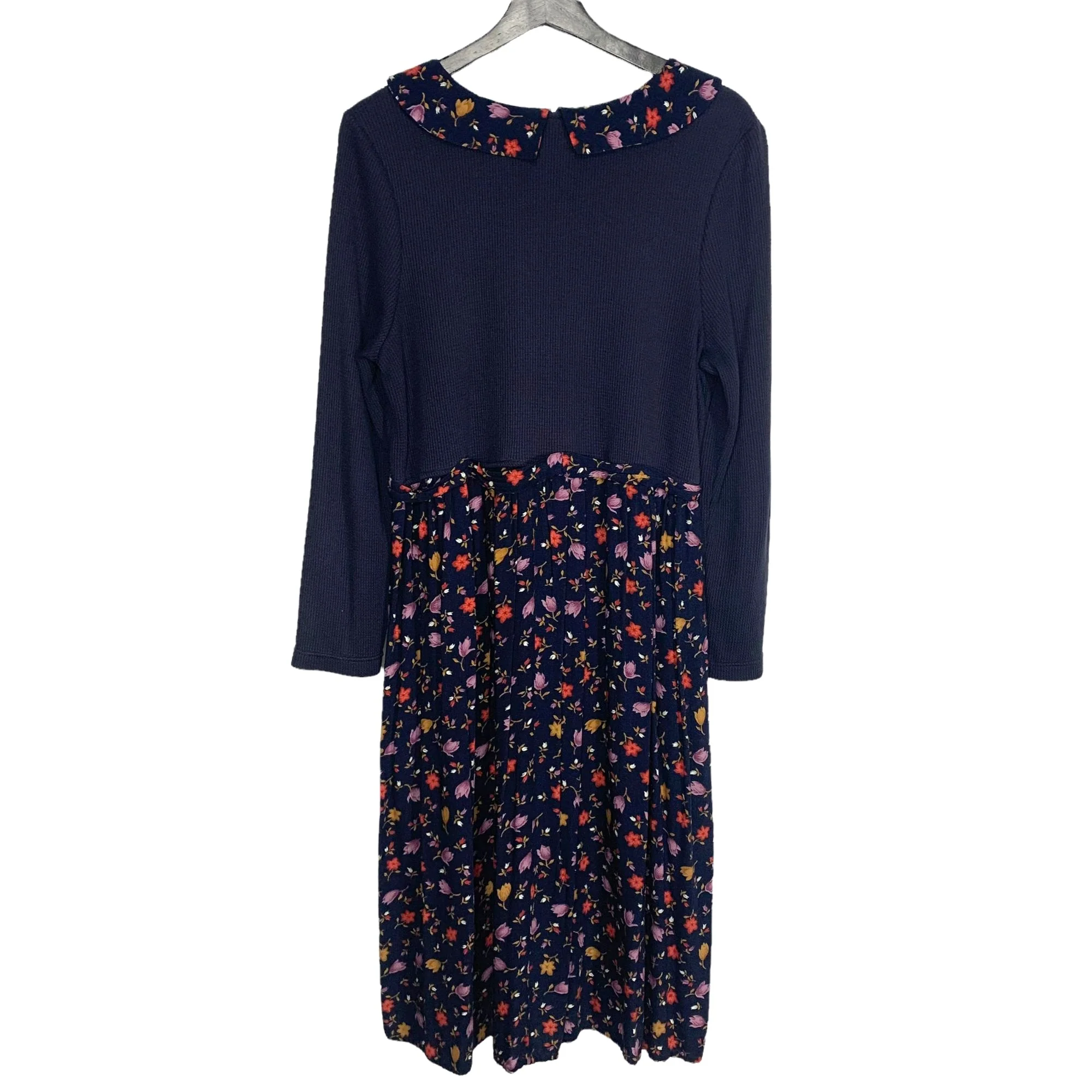 Vintage 90s Waffle Knit Long Sleeve Floral Skirt Midi Dress - Image 4