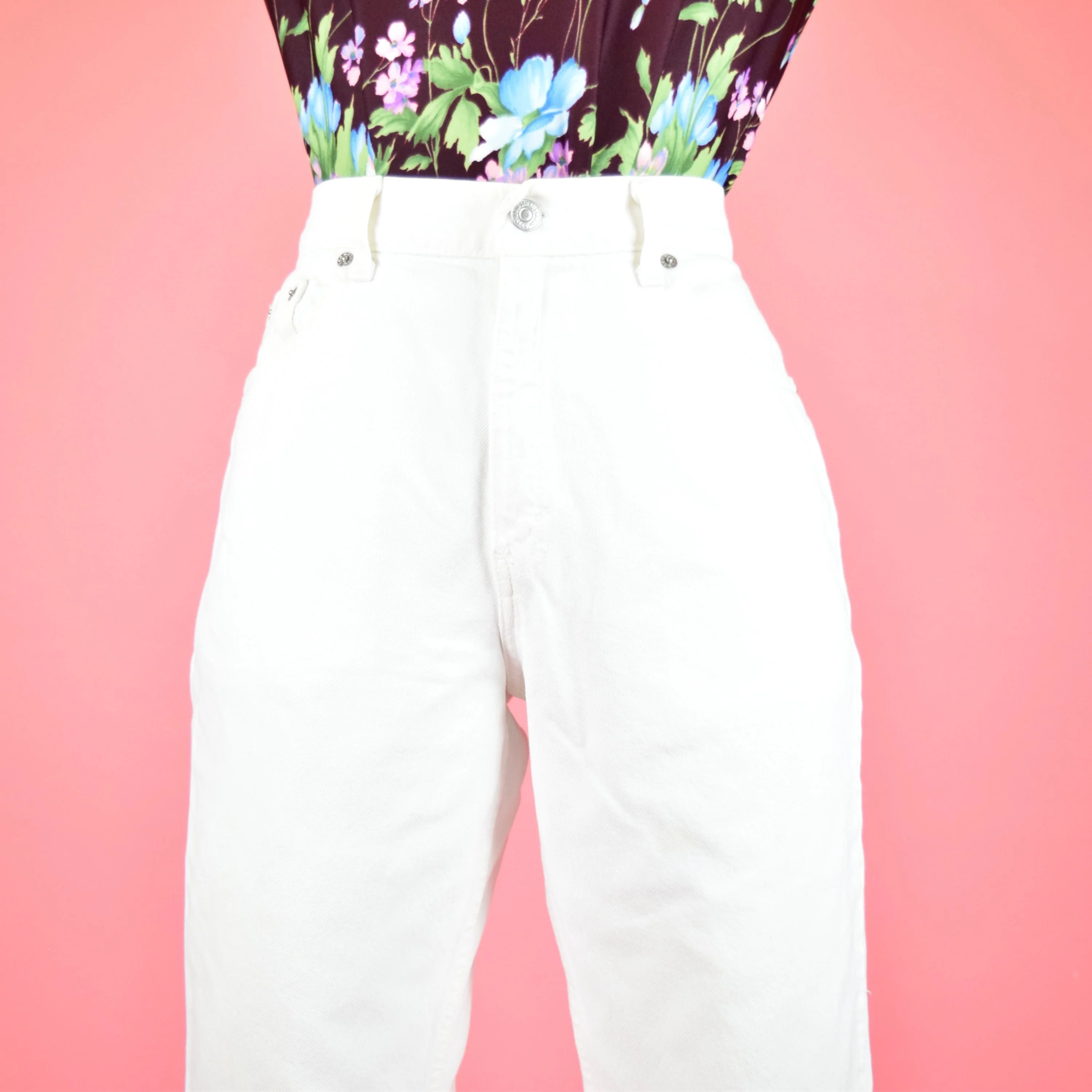 Vintage 90s White Denim 550 Levi’s High Waisted Jeans by Levis - Image 3