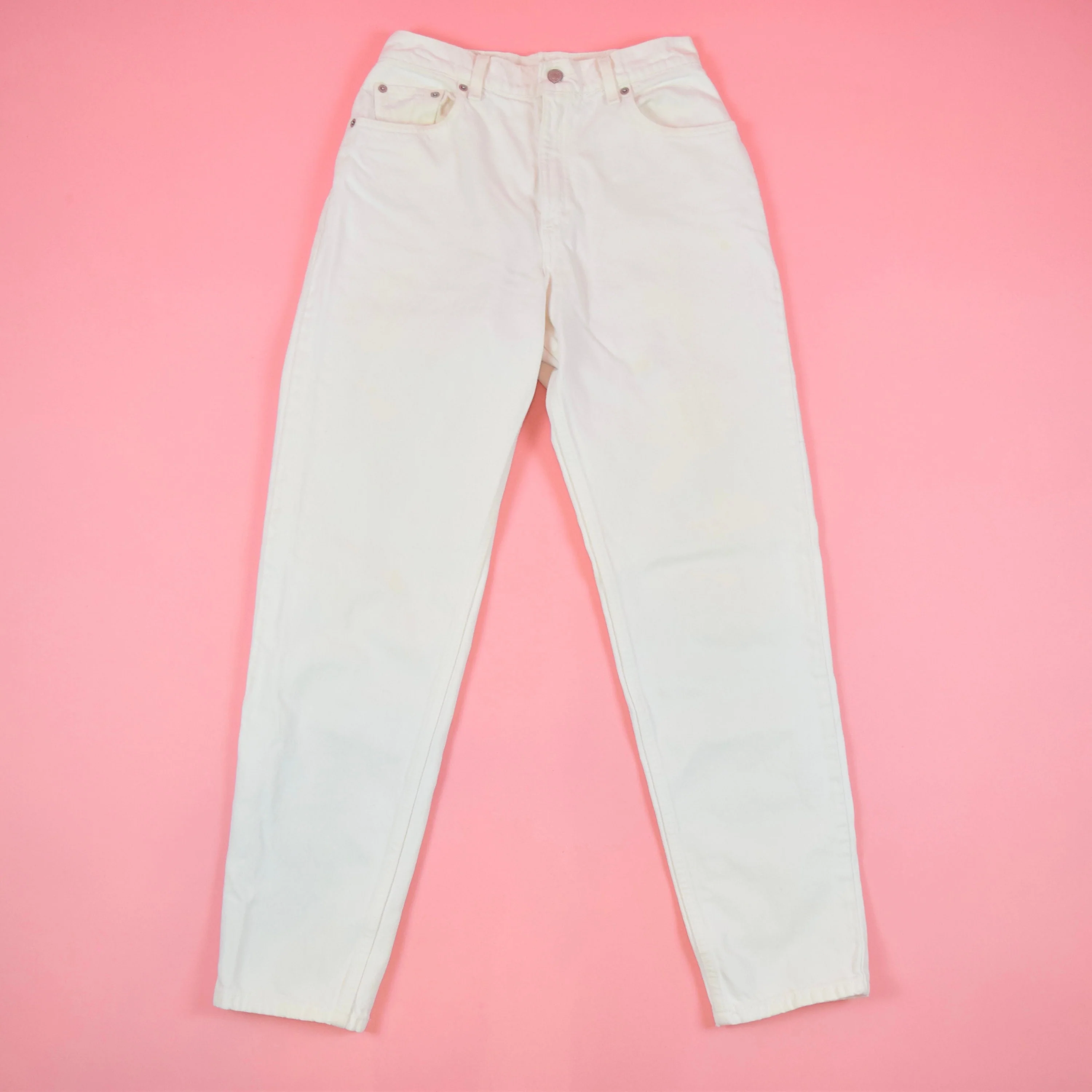 Vintage 90s White Denim 550 Levi’s High Waisted Jeans by Levis - Image 4
