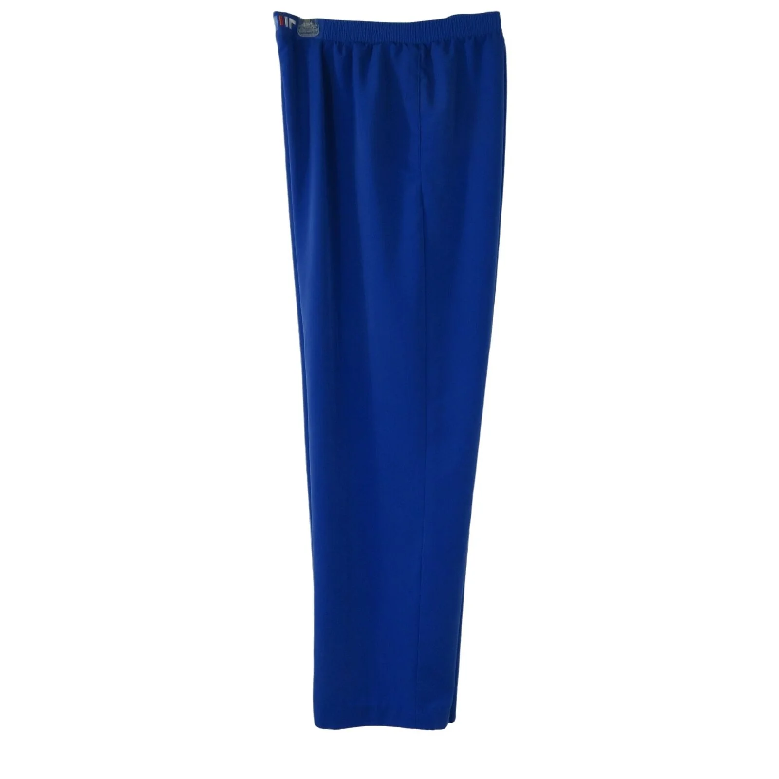 Vintage 90s Wide Leg Pants L Blue Elastic High Waist Pockets Usa by Brenda Goode - Image 12