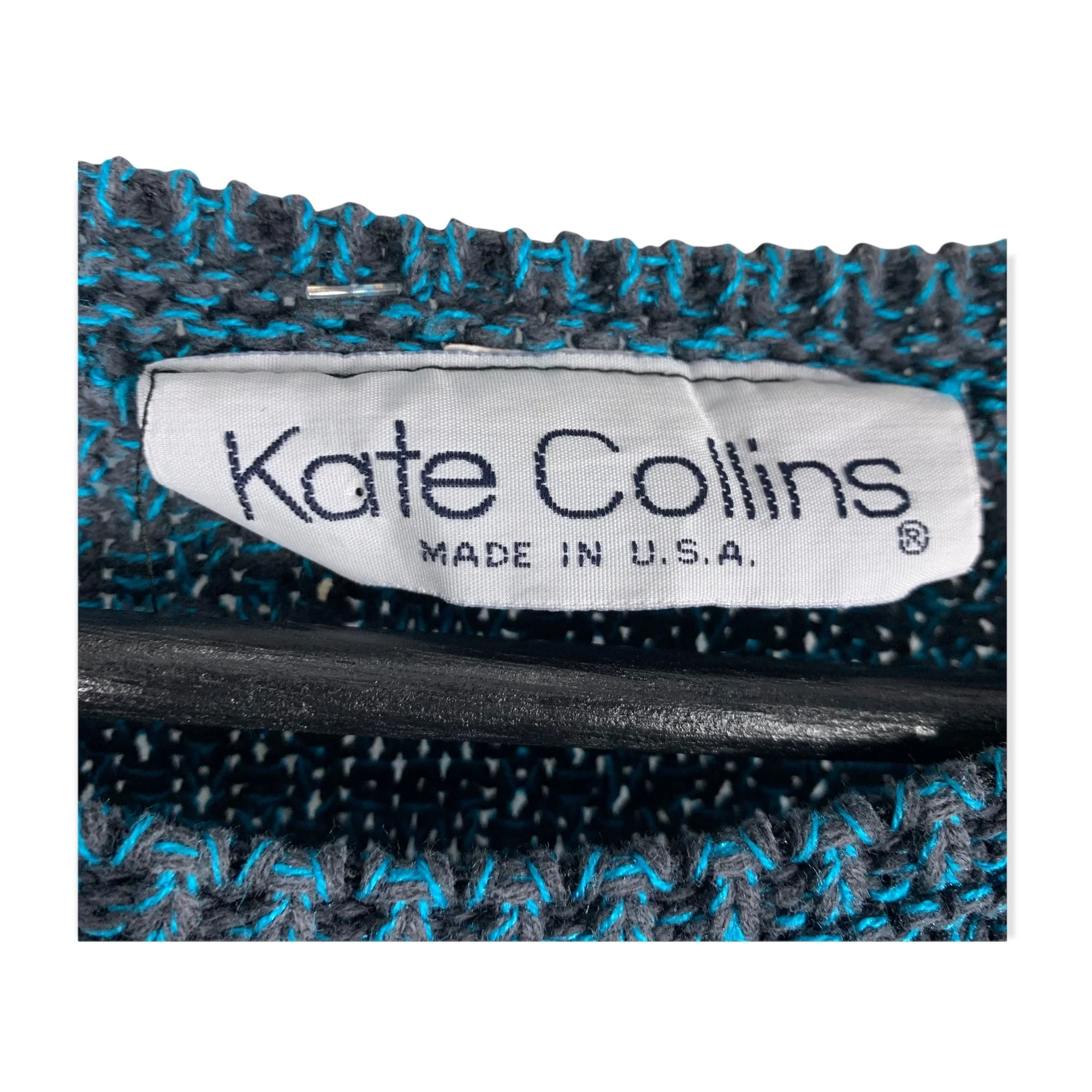 Vintage 90s Wide Shoulder Geometric Knit Pattern Top Large by Kate Collins - Image 3