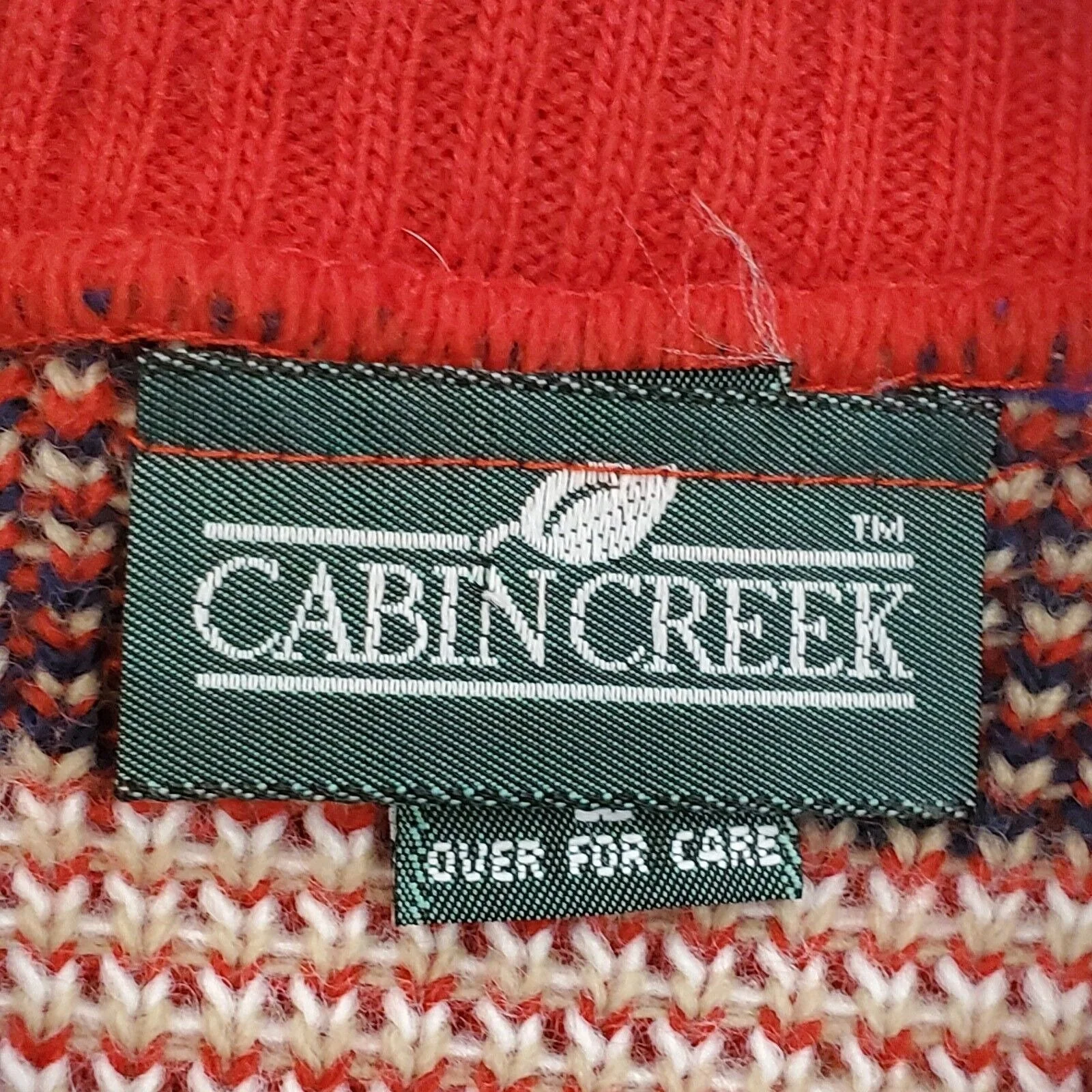 Vintage 90s Womens Zig Zag Chevron Red Crewneck Sweater Usa Made Sz M/l by Cabin Creek - Image 6