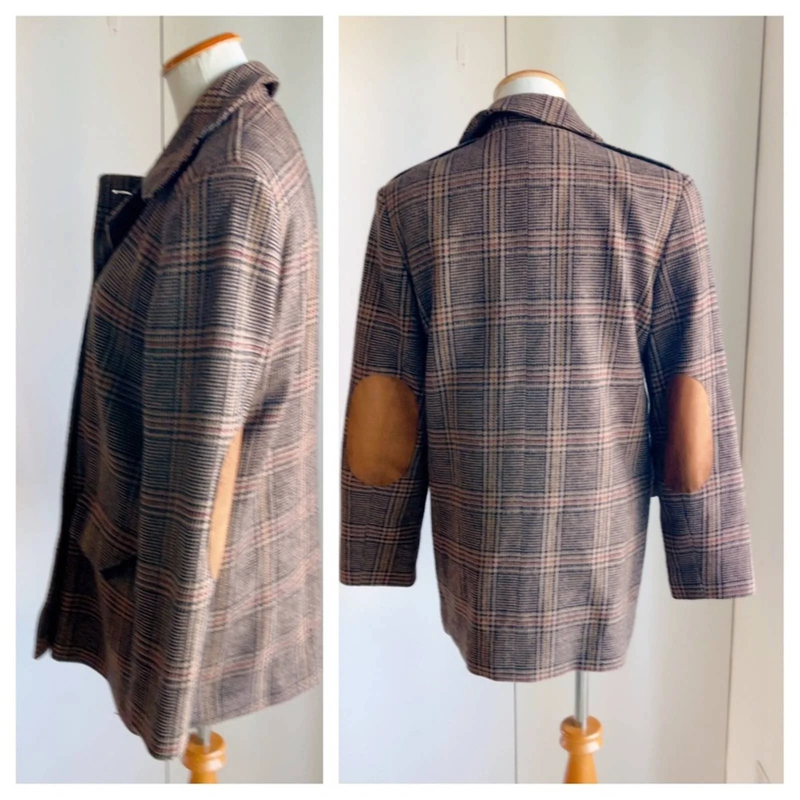 Vintage 90s Wool Peacoat Blazer Twee Preppy Brown Medium Fall Looks Jackets - Image 2
