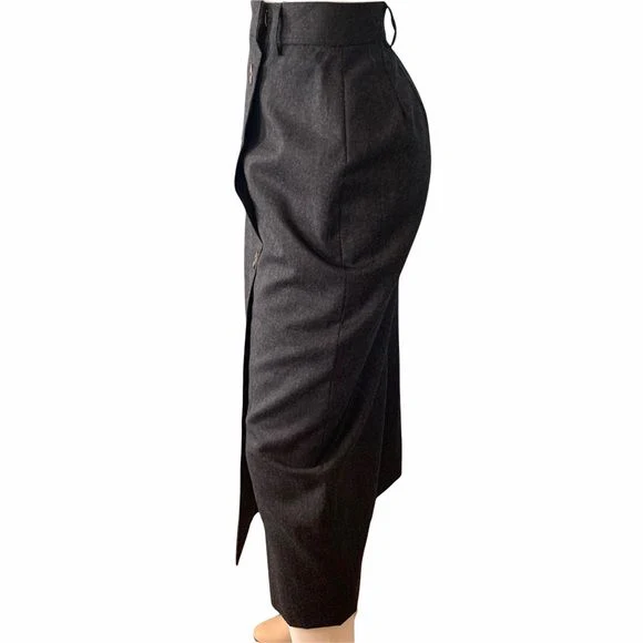 Vintage 90s Wool Wrap Skirt Side Button Trouser Style Column by Talbots - Image 14