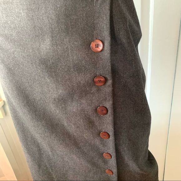 Vintage 90s Wool Wrap Skirt Side Button Trouser Style Column by Talbots - Image 5