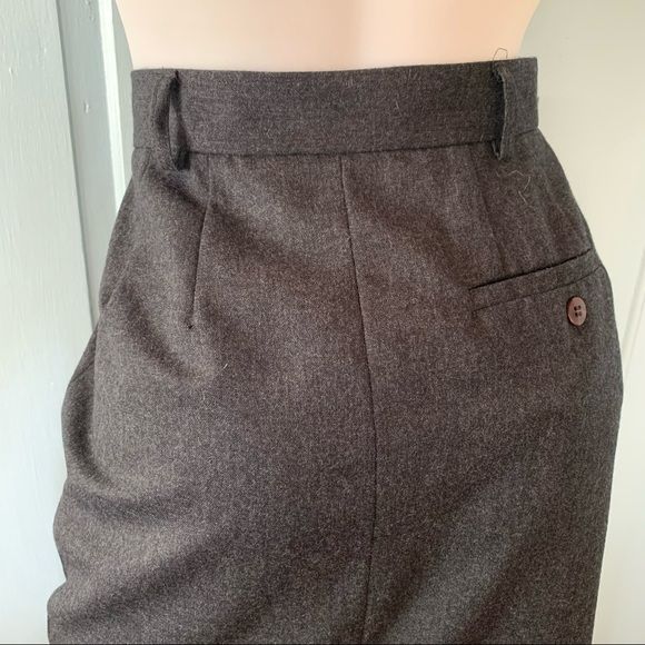 Vintage 90s Wool Wrap Skirt Side Button Trouser Style Column by Talbots - Image 7