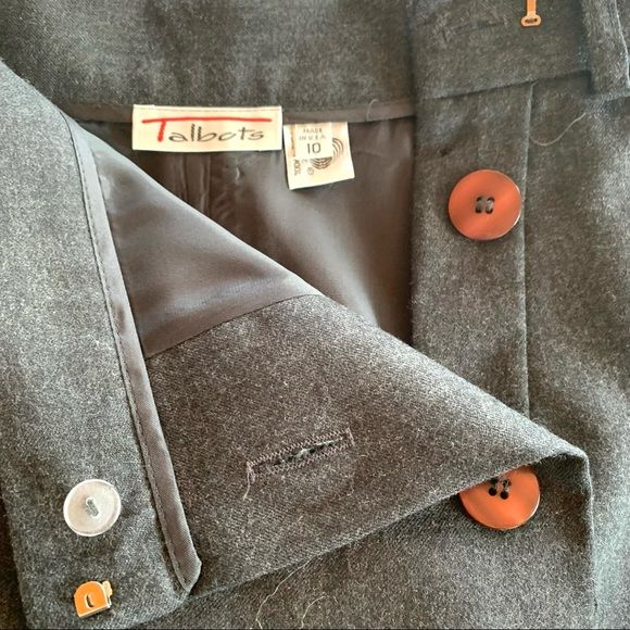 Vintage 90s Wool Wrap Skirt Side Button Trouser Style Column by Talbots - Image 9