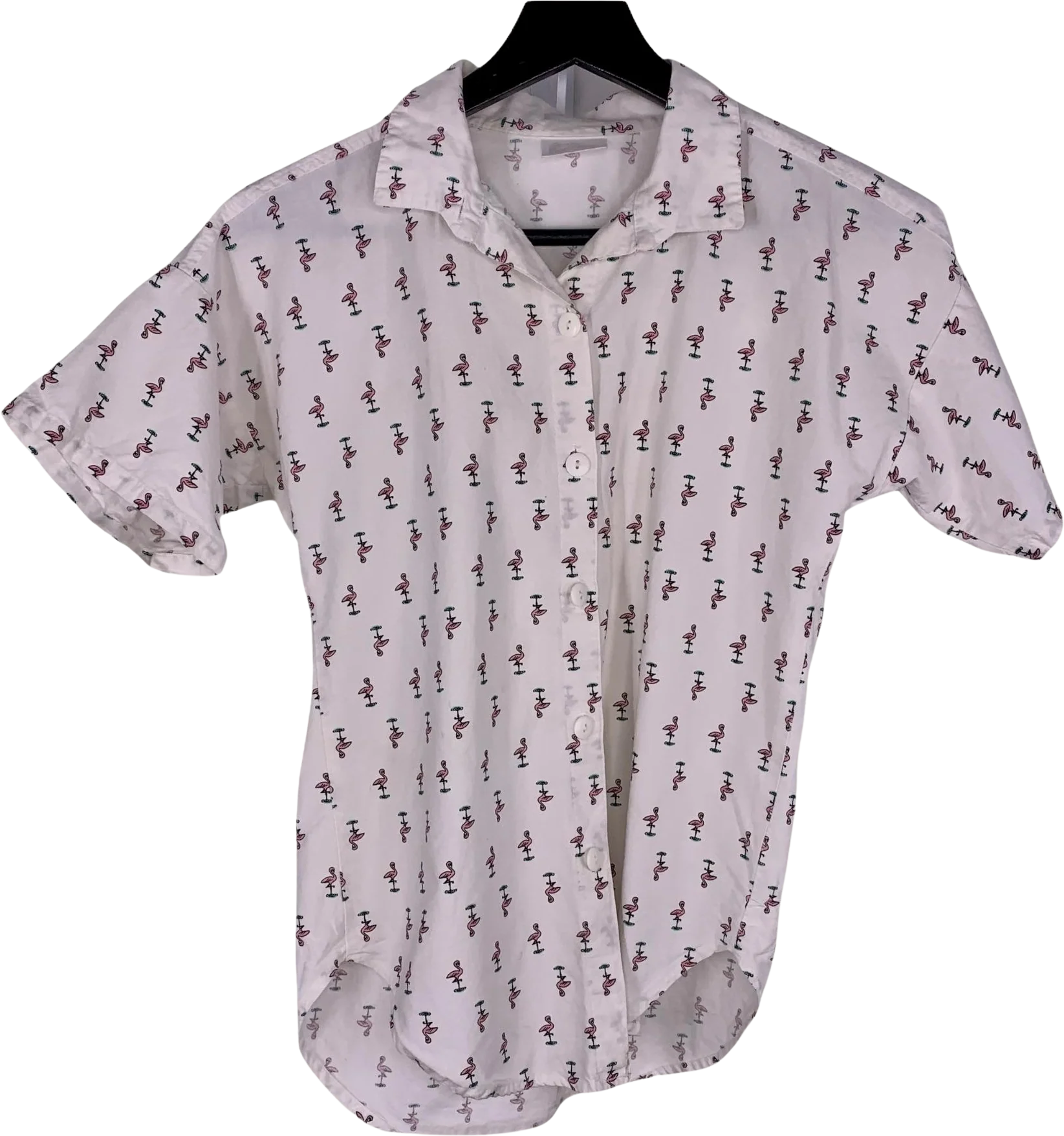 Vintage 90s Youth Swat Flamingo Button Up Shirt by Swat