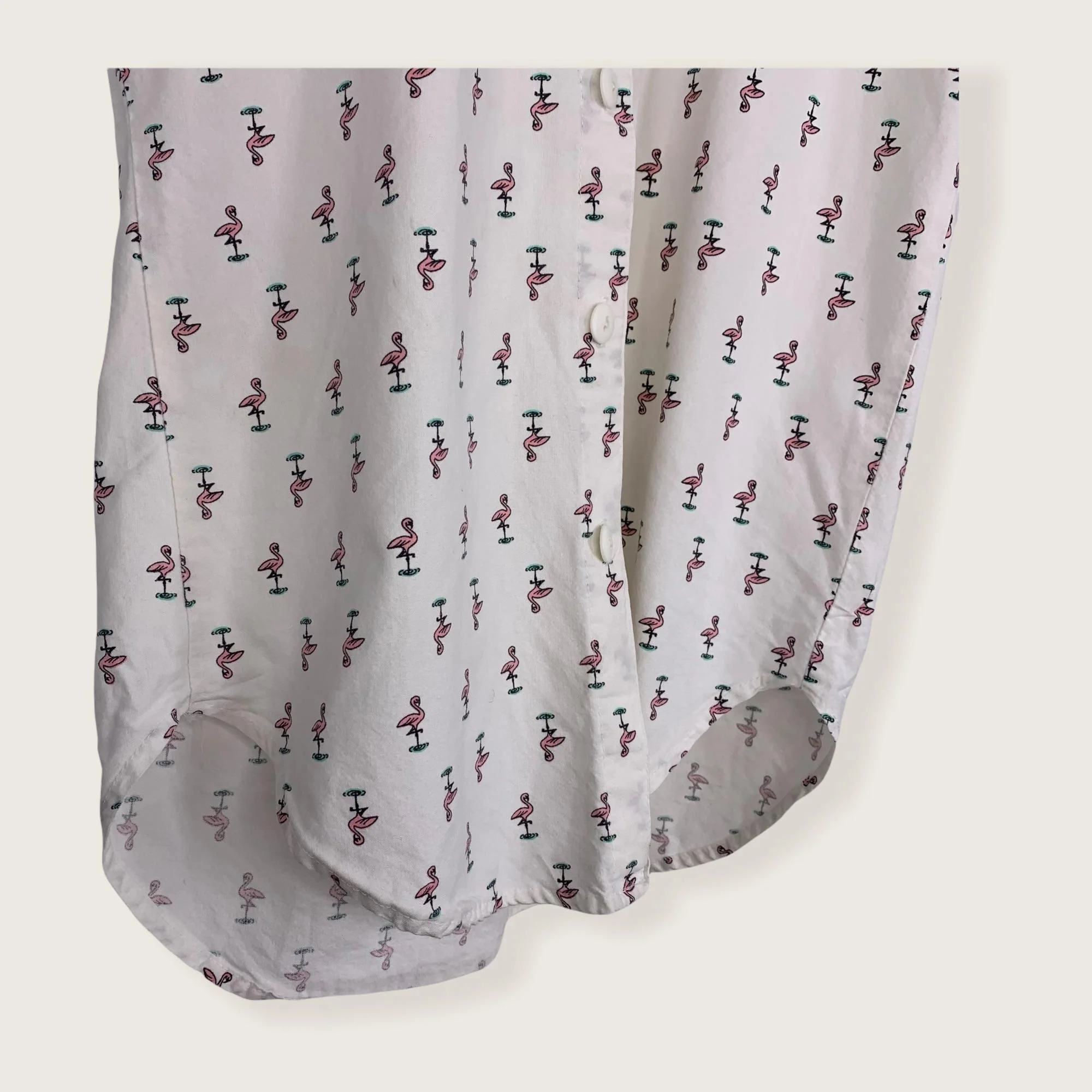 Vintage 90s Youth Swat Flamingo Button Up Shirt by Swat - Image 2