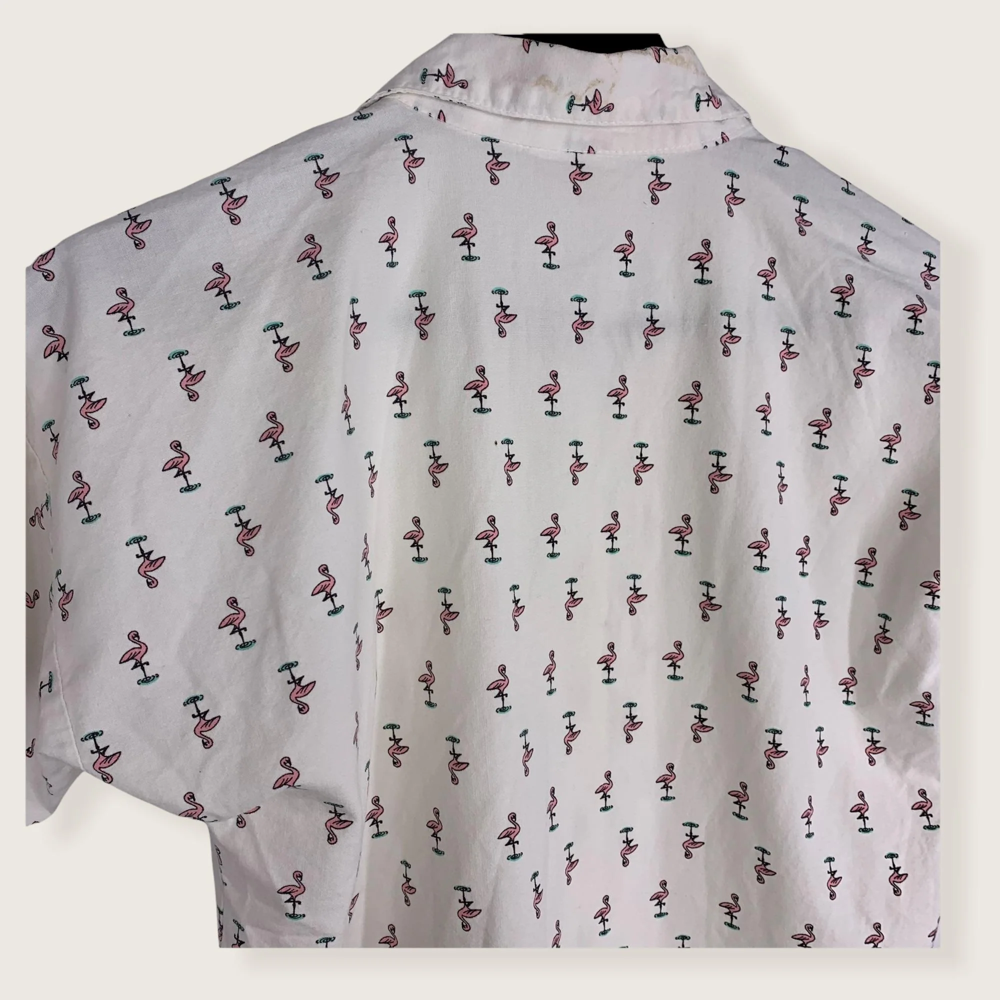 Vintage 90s Youth Swat Flamingo Button Up Shirt by Swat - Image 5