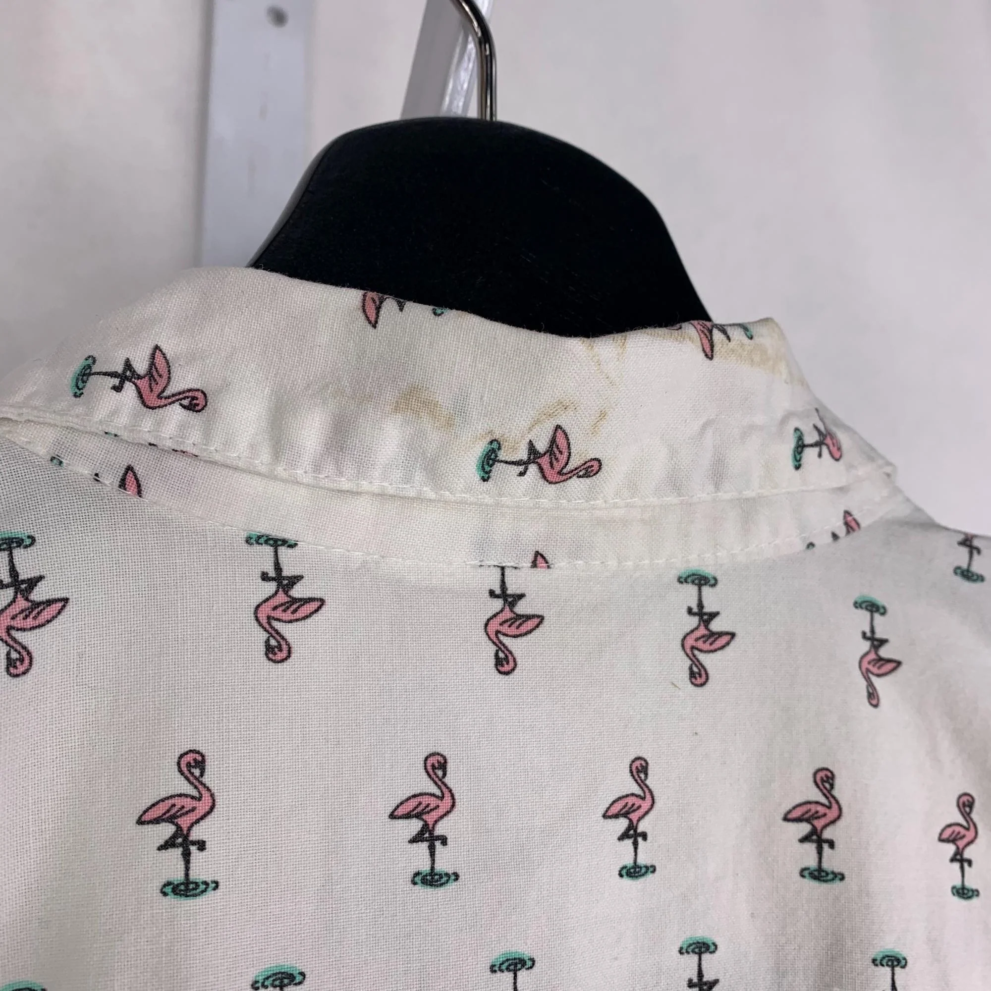 Vintage 90s Youth Swat Flamingo Button Up Shirt by Swat - Image 8