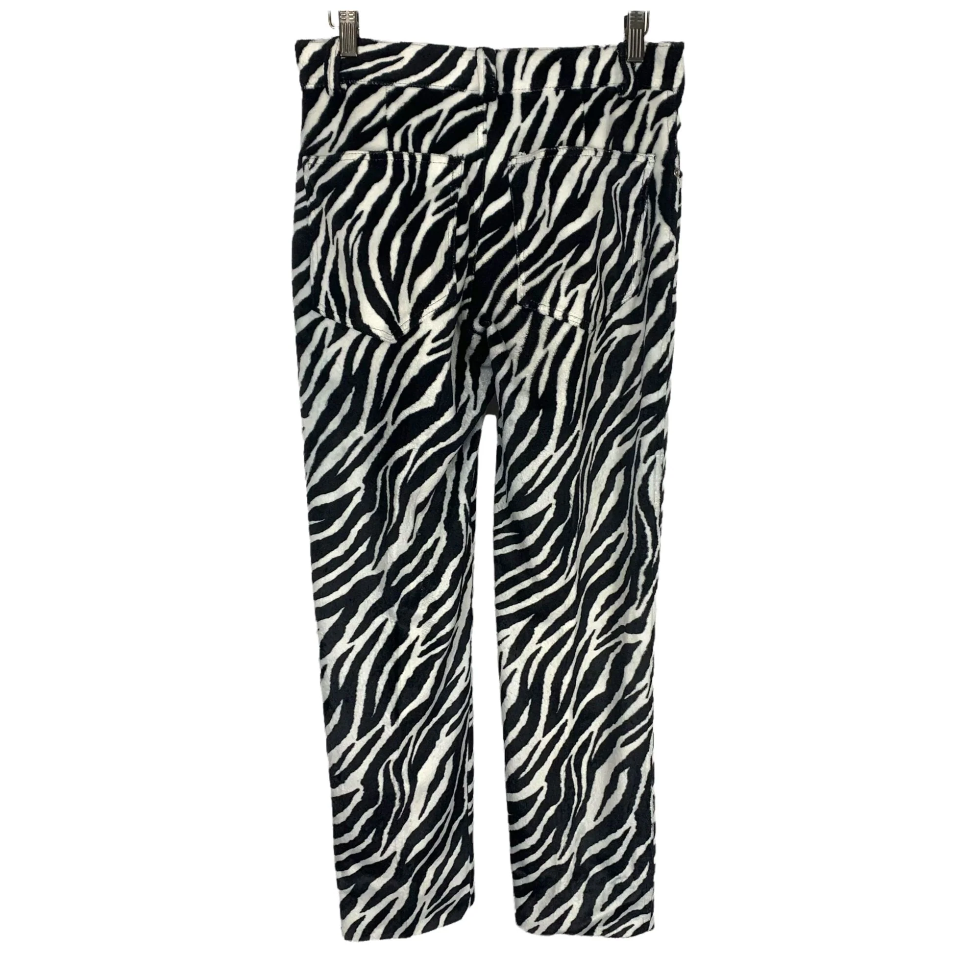 Vintage 90s Zebra Print Straight Leg Pocket Furry Pants by Studio Xtc - Image 2