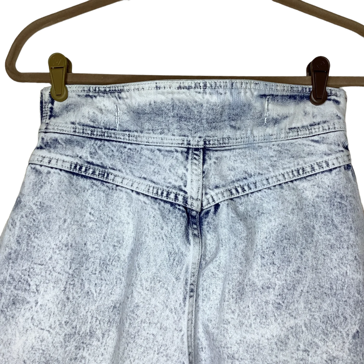 Vintage Acid Wash Jeans 80s Wide Asymmetrical Button Waist Yoke High Rise 28x29 by Bonnie - Image 5