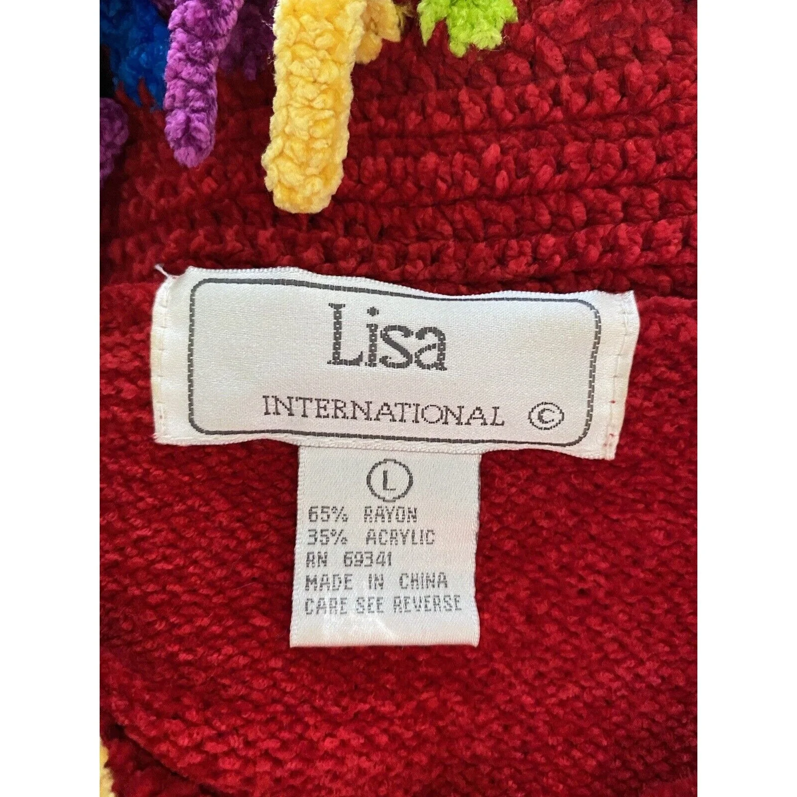 Vintage Acrylic Fringe Shaggy Collar Sweater by Lisa International - Image 5