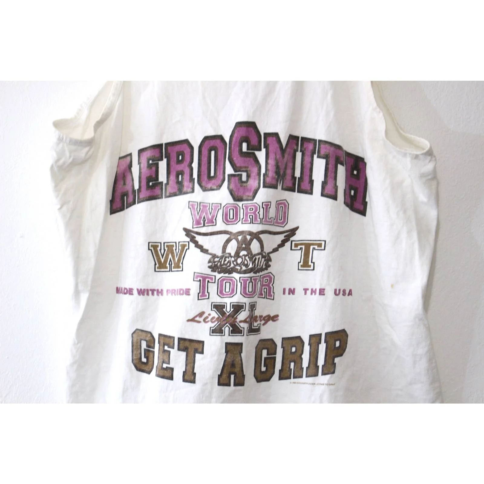 Vintage Aerosmith Livin Large Get a Grip Tour 90s Tank Top Xl by Anvil - Image 3
