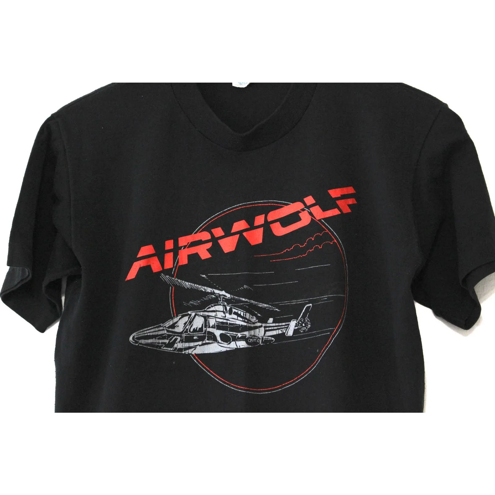 Vintage Airwolf Helicopter T-Shirt Medium by Sportswear - Image 3