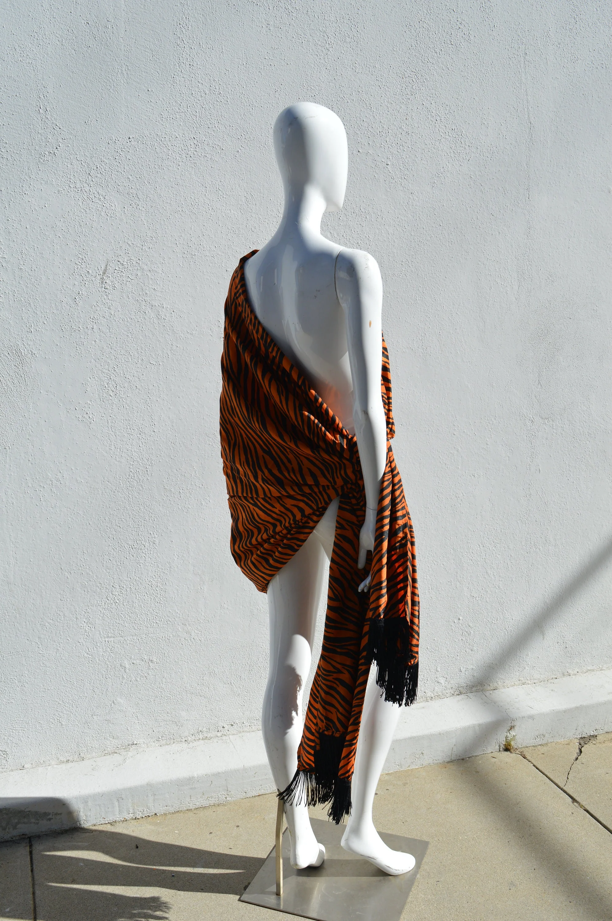 Vintage Animal Print Tiger Scarf Large and Wide Tiger Print Wrap Shawl Polyester 70s Scarf - Image 10
