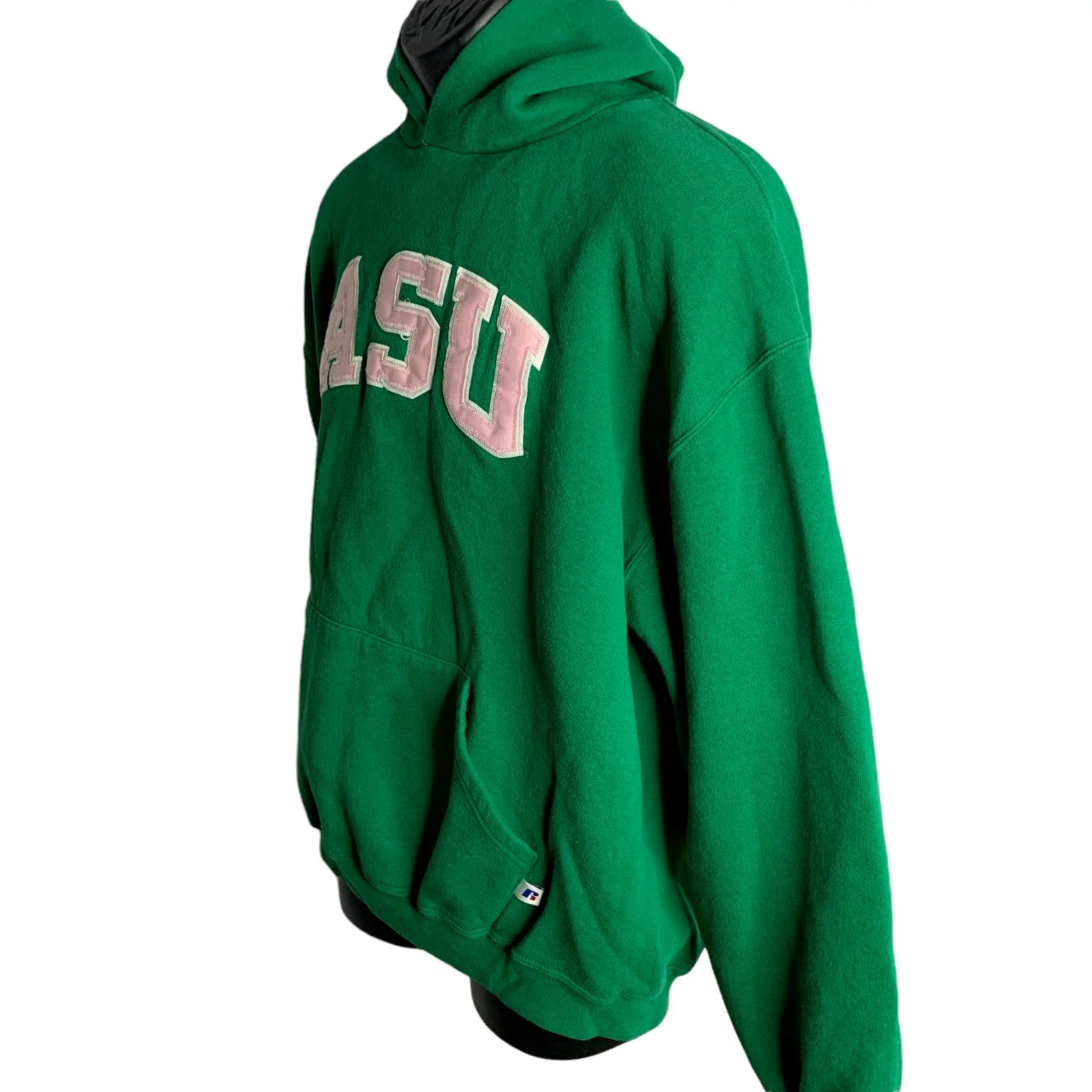 Vintage Asu Arizona Hoodie Sweatshirt L Green Pullover Kangaroo Pocket by Russell - Image 4