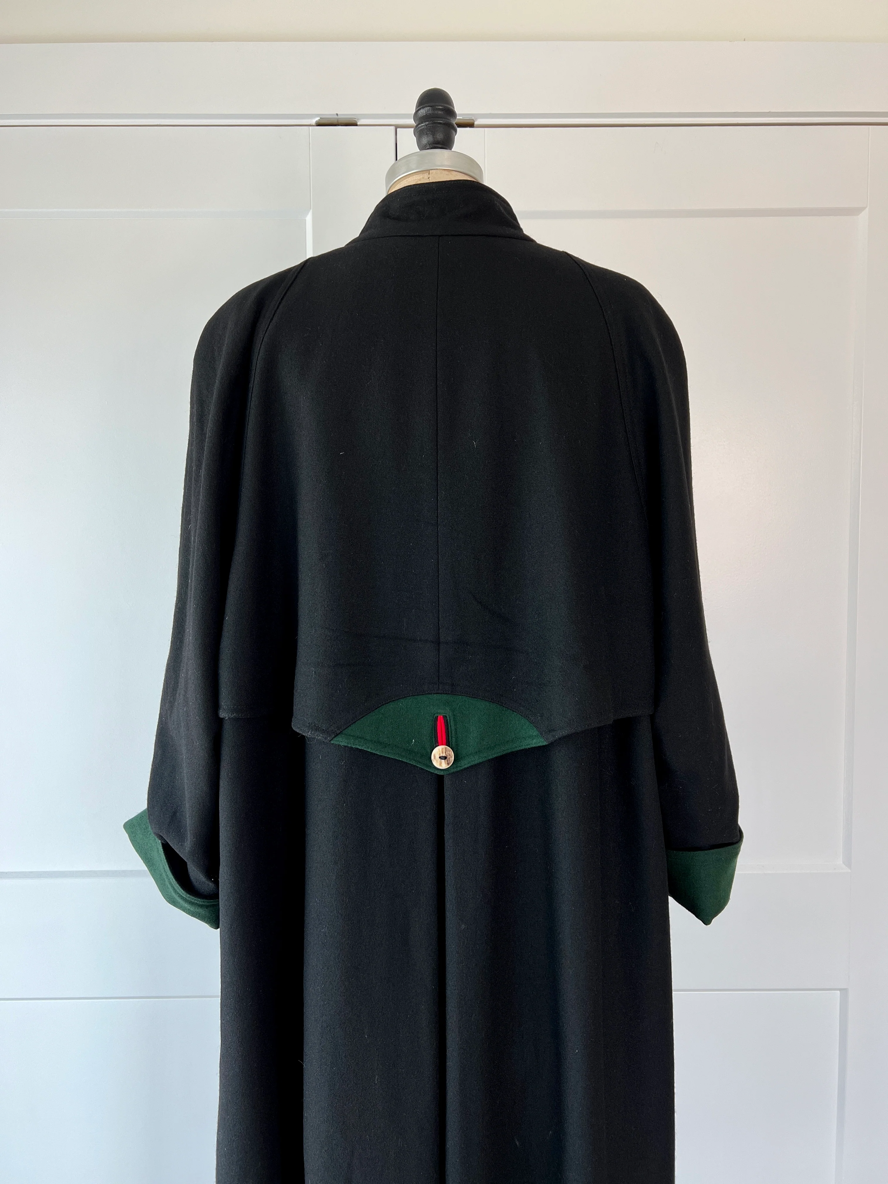 Vintage Austrain Wool Caped Trench Coat - Image 7