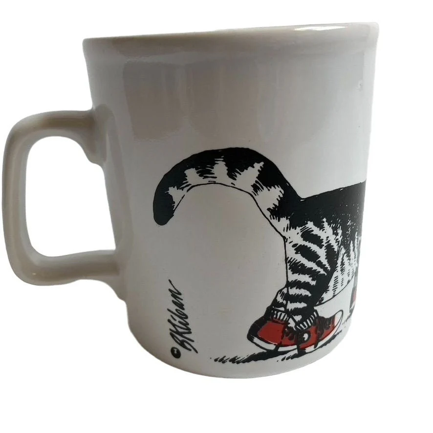 Vintage B Kliban Cat In Red Sneakers Mug England Staffordshire Coffee Tea by Kiln Craft - Image 3