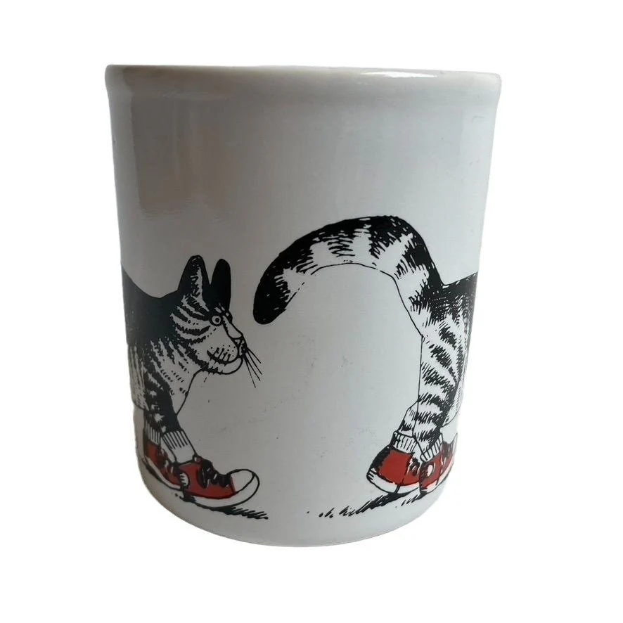 Vintage B Kliban Cat In Red Sneakers Mug England Staffordshire Coffee Tea by Kiln Craft - Image 4