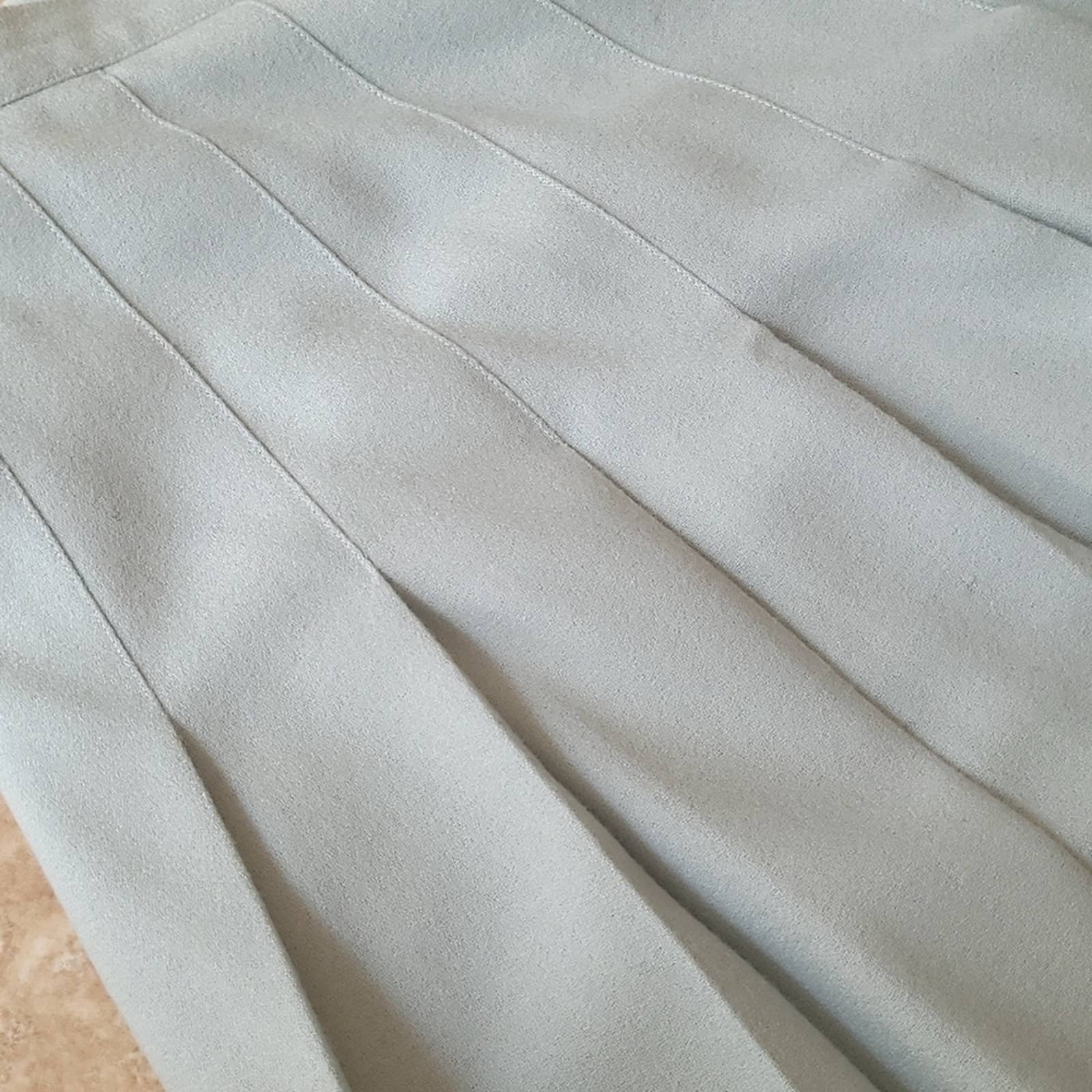 Vintage Baby Blue 100% Wool Pleated Wrap A-Line Skirt - S by Betty Hanson & Co. - Image 13