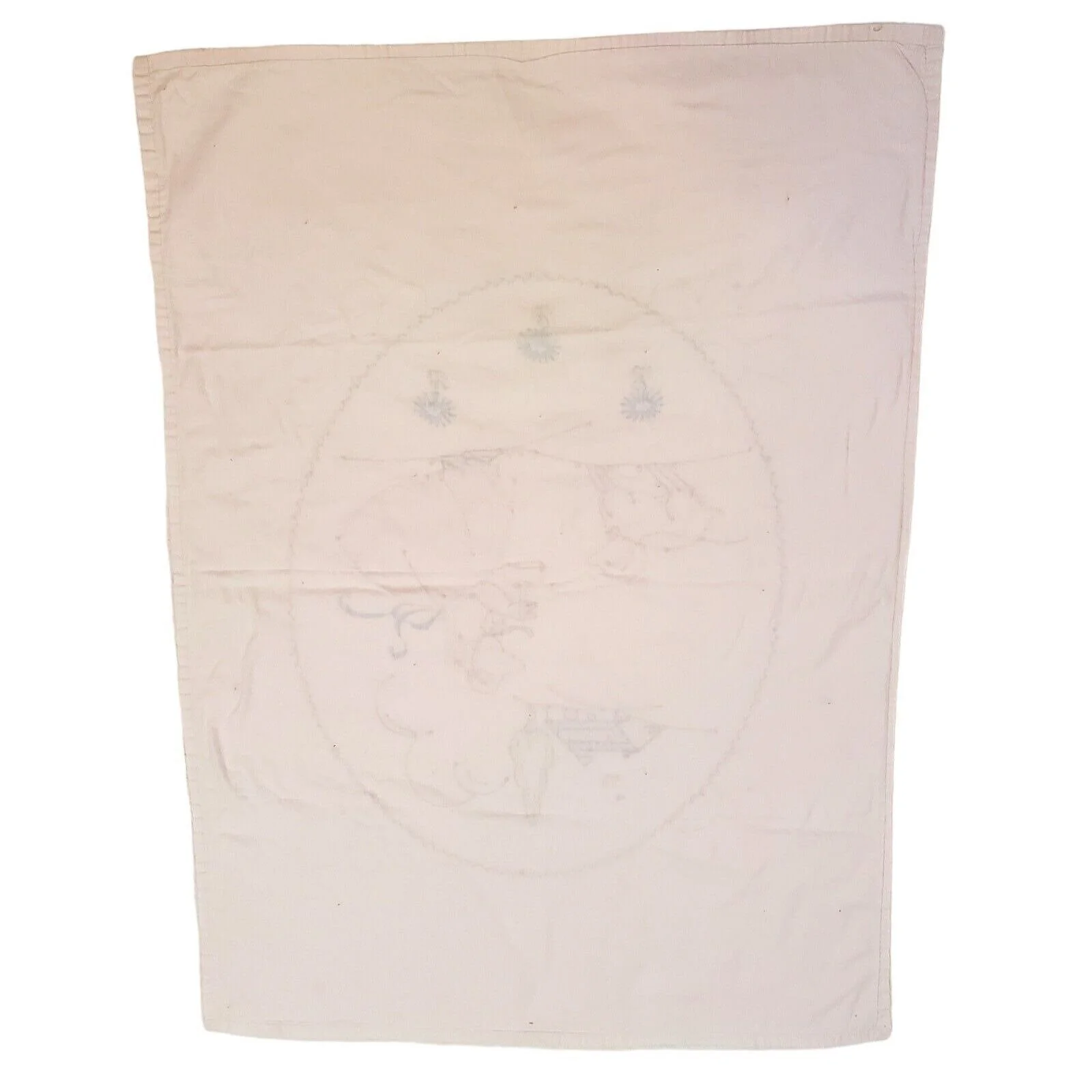 Vintage Baby Girl Nursery Rhyme Little Bo Peep Embroidered Blanket 28 X 39 - Image 3