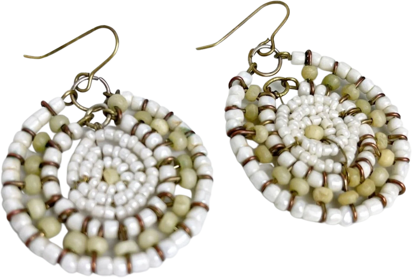 Vintage Beaded Dream Catcher Pattern Earrings