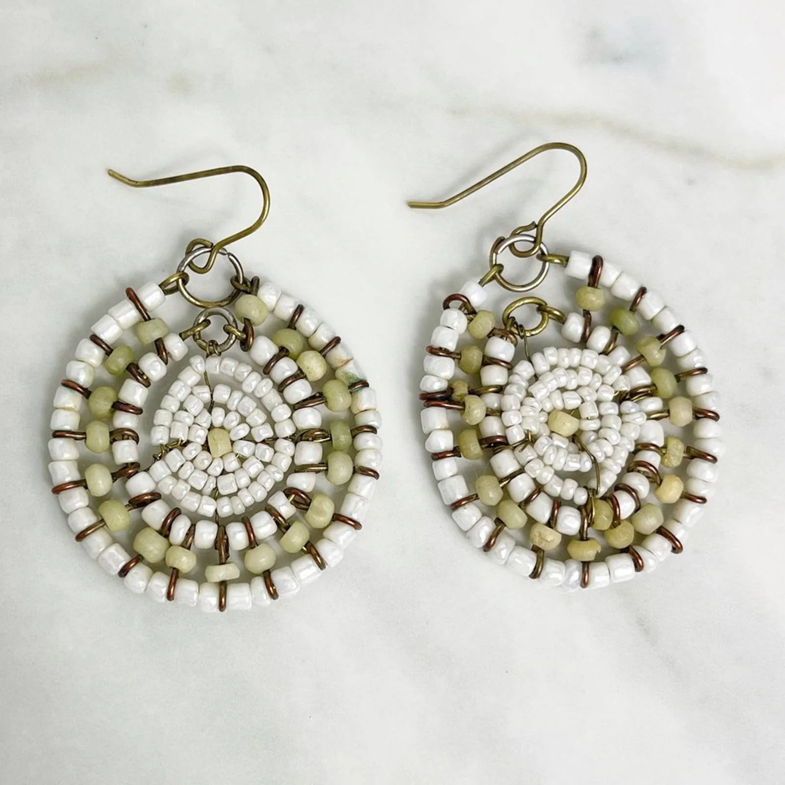Vintage Beaded Dream Catcher Pattern Earrings - Image 4