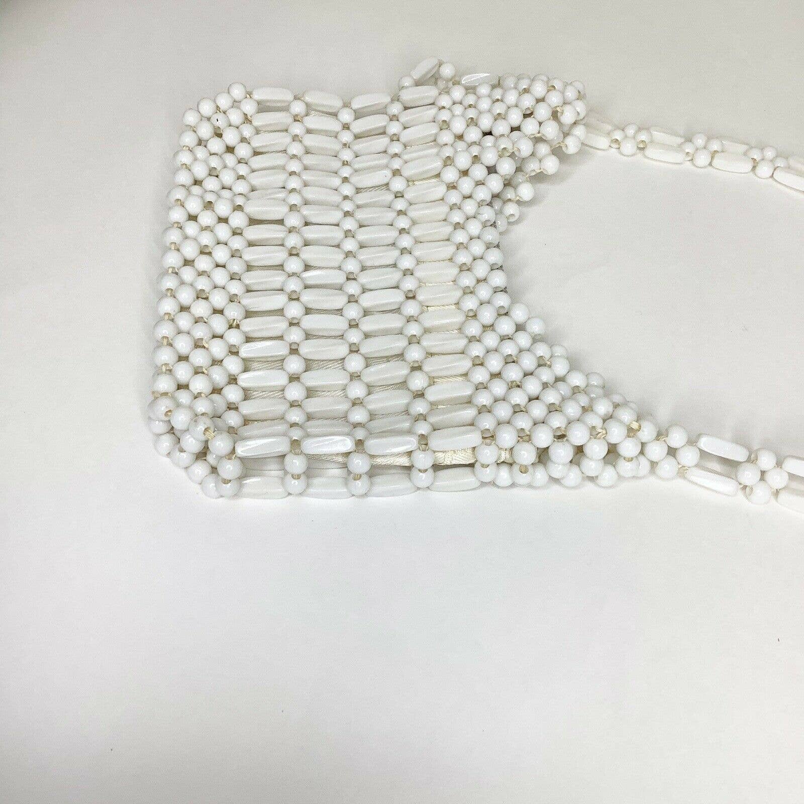 Vintage Beaded Purse 50s 60s Mid Century Shoulder Chunky Plastic Mini Small Zip - Image 8