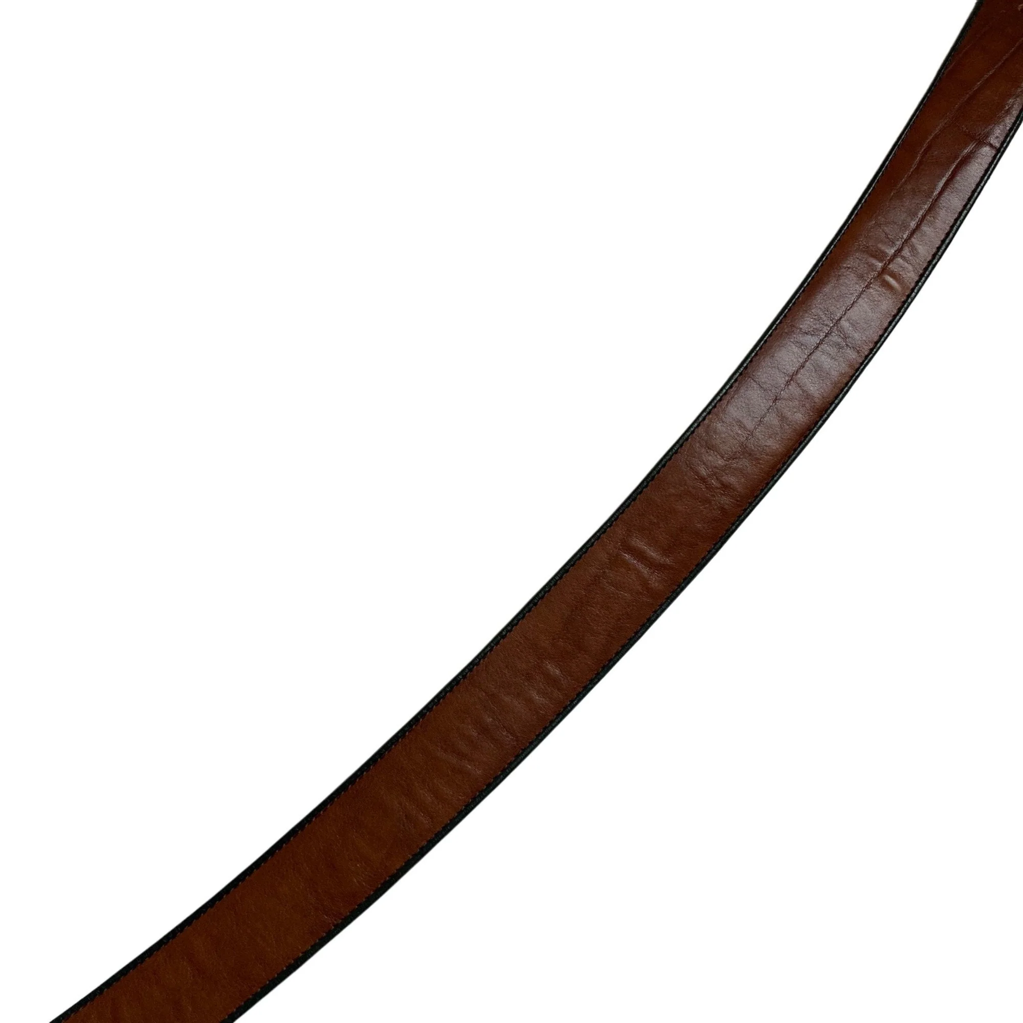 Vintage Belt Womens Small Brown Leather Green Trim Made In Austria by Ray Busa - Image 6