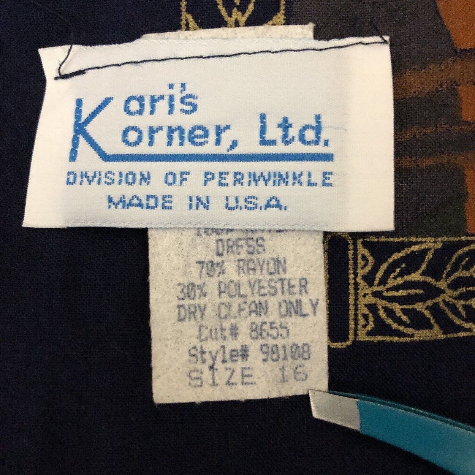 Vintage Belted Midi Dress 90s Rayon Jacket Set Usa Xl Kari's Korner Career by Kari's Korner Career - Image 9