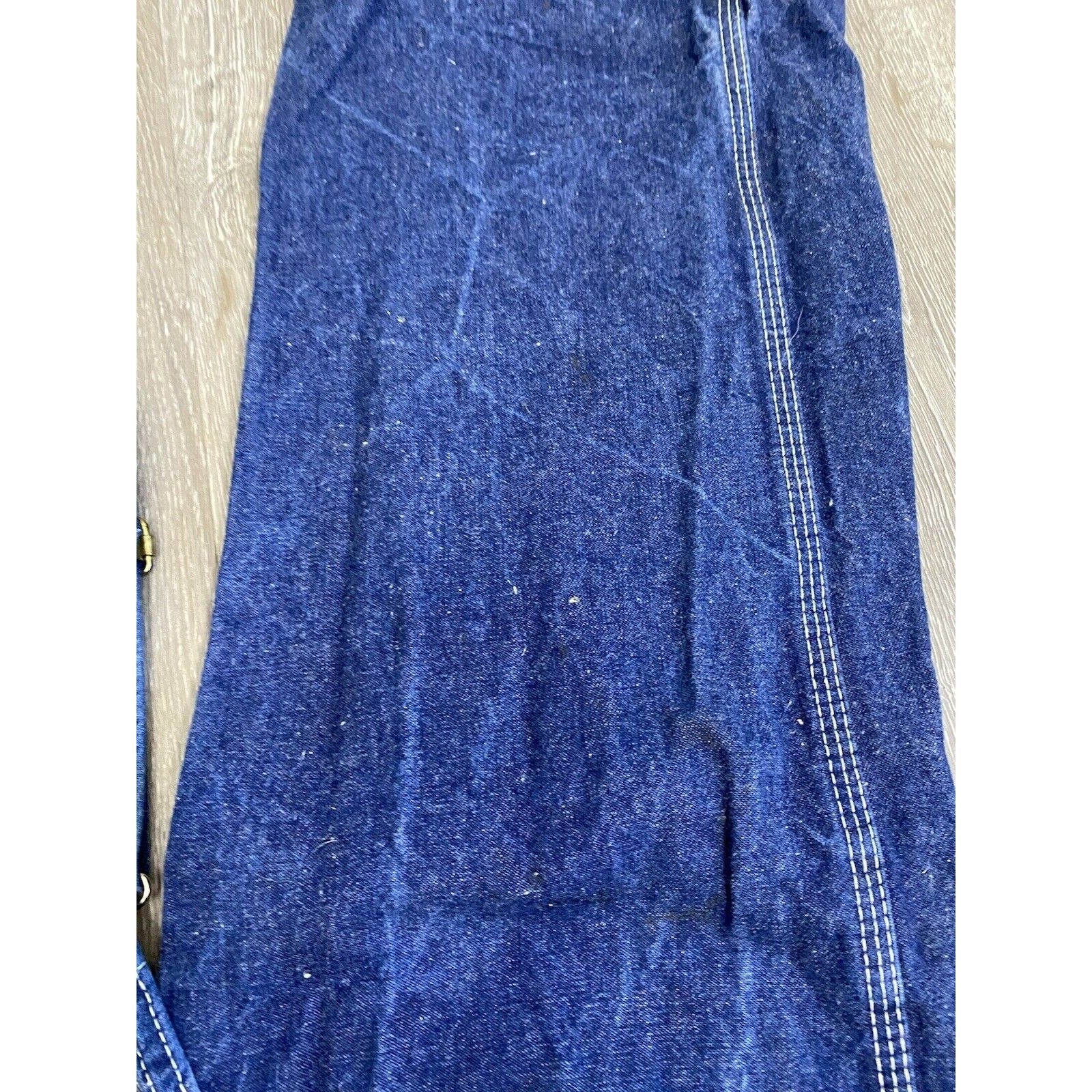80s Vintage Bib Coveralls Big Smith Distressed Carpenter Usa Button Fly 35x32 by Carpenter By Big Smith - Image 7