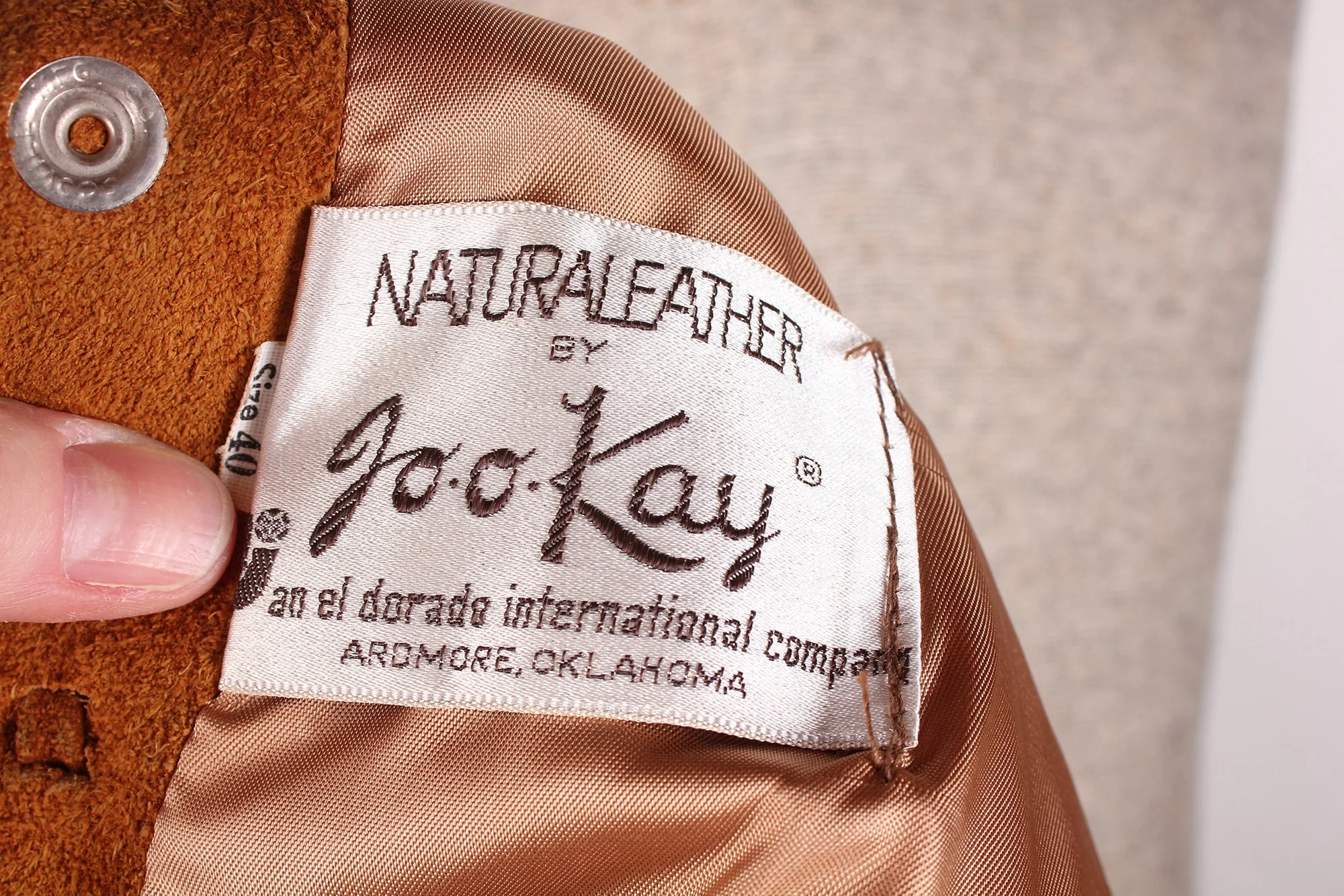 Vintage Biker Southwest Western Wear Joo Kay Brand Men's Suede Leather Vest with Trim by Joo Kay - Image 2