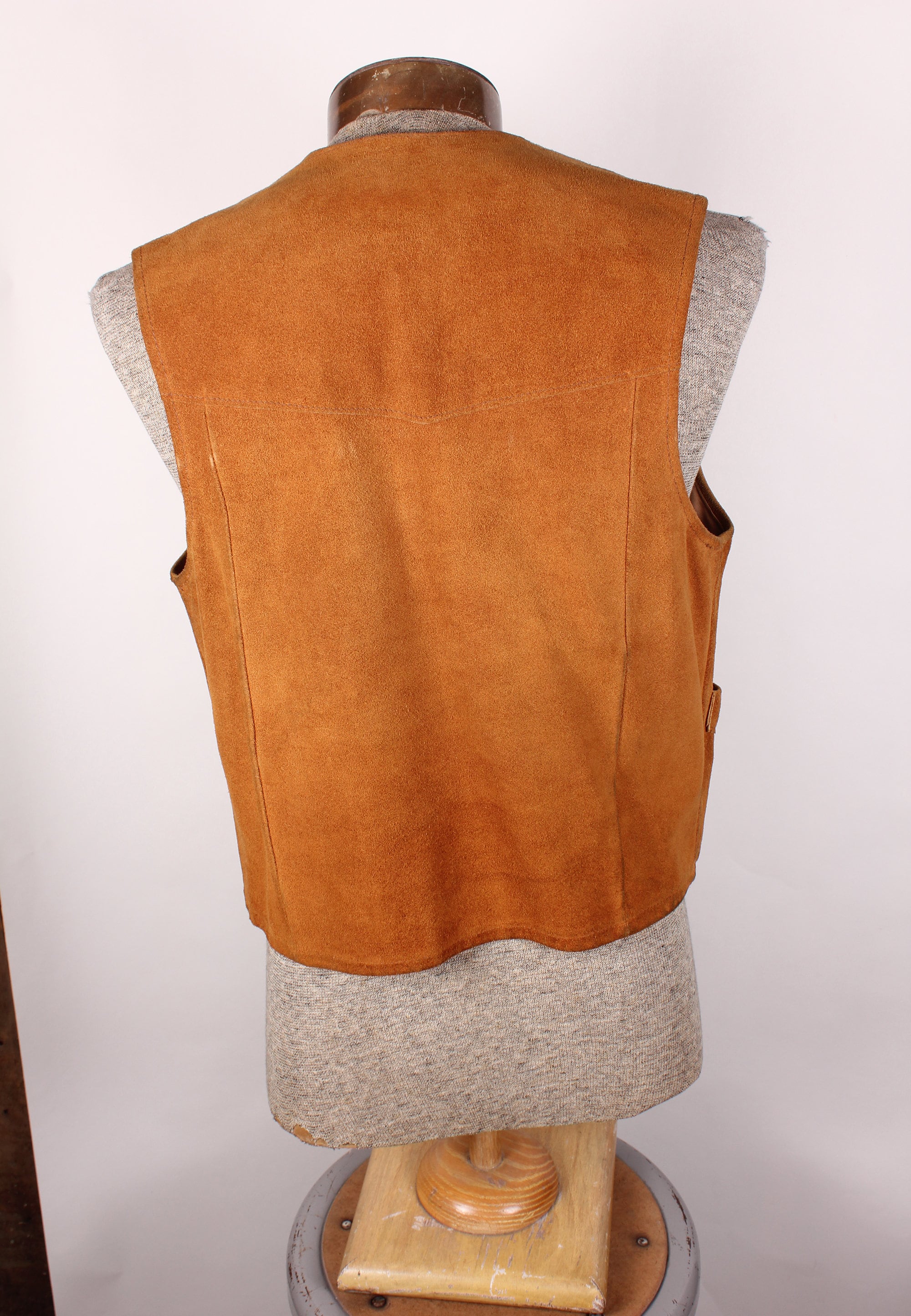 Vintage Biker Southwest Western Wear Joo Kay Brand Men's Suede Leather Vest with Trim by Joo Kay - Image 7