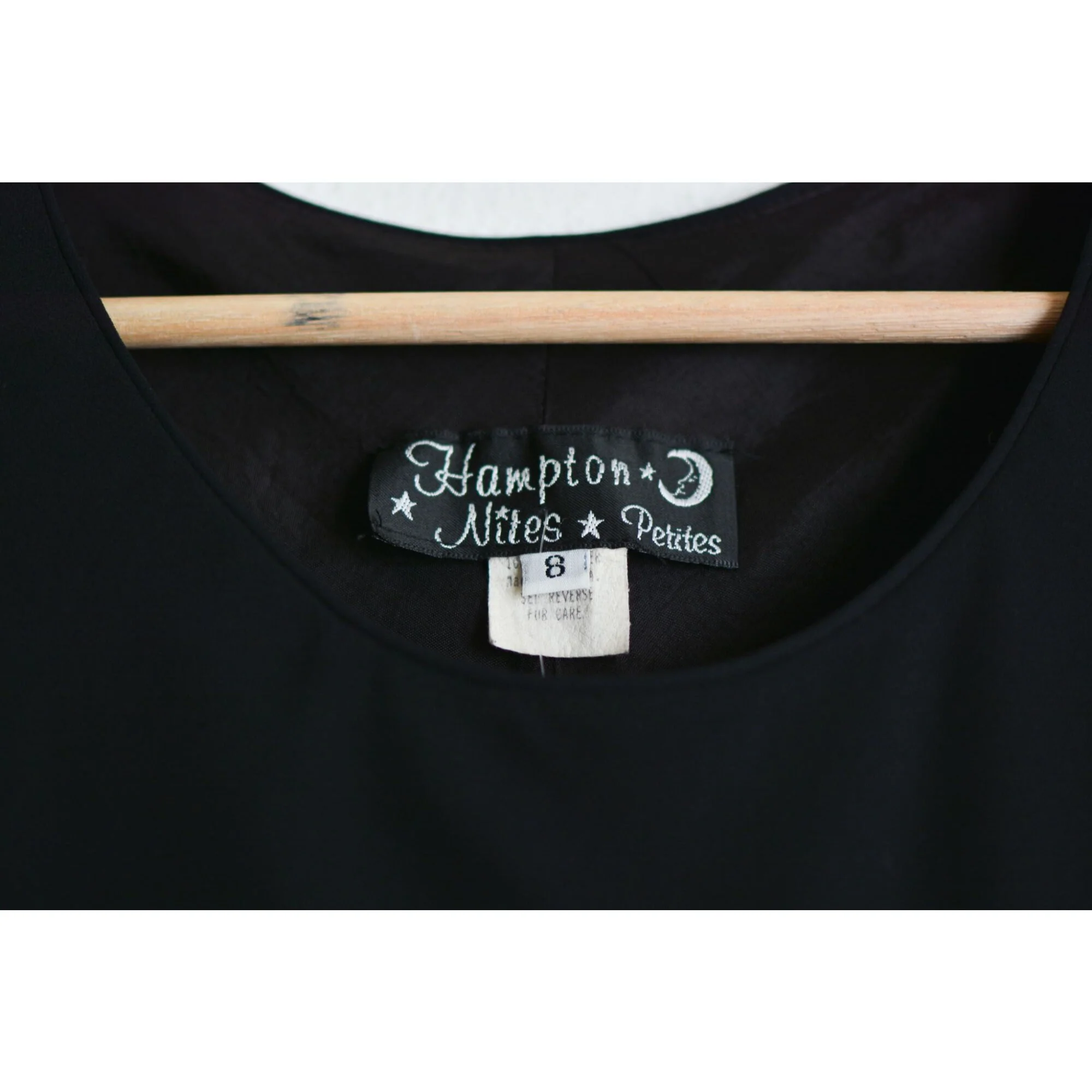 Vintage Black Dress Mini Size Small Flared Sheer Sleeves by Hampton Alites - Image 5