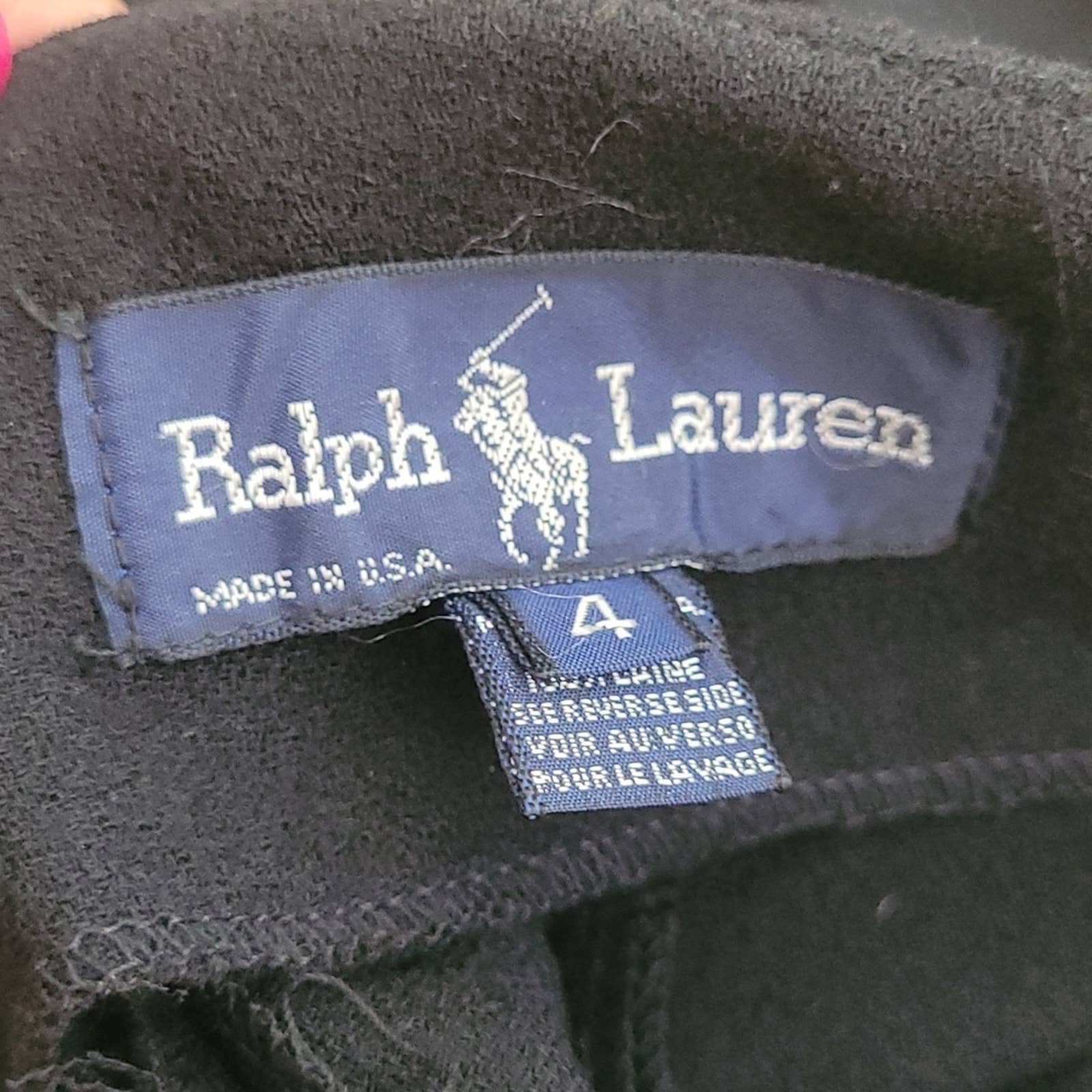 Vintage Black High Waist Wool Straight Leg Pants W Pleating Xs by Ralph Lauren - Image 8